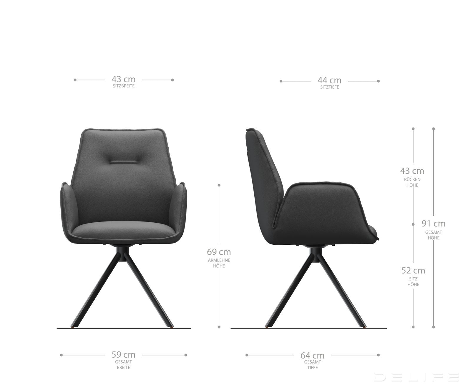 Jedilni stol Zoa, Material: Usnje 