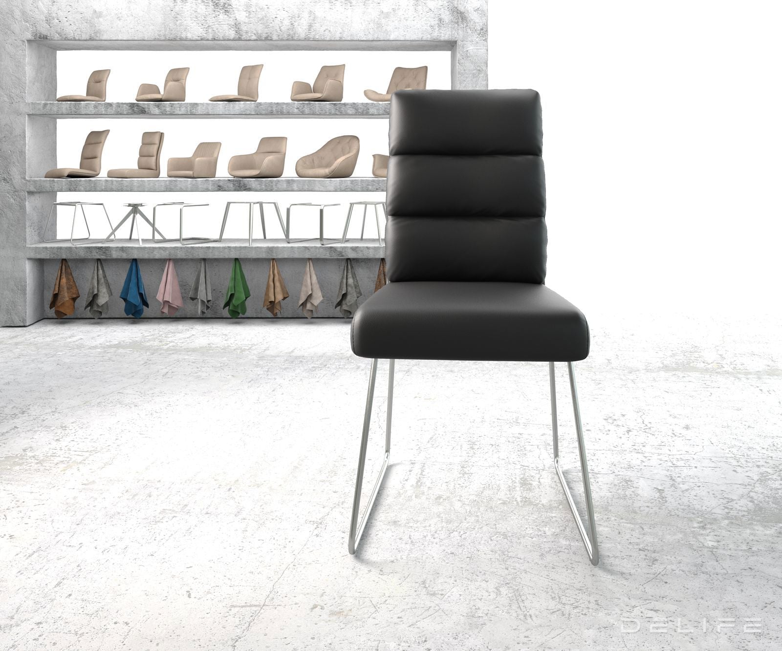 Jedilni stol Pela, Material: Usnje