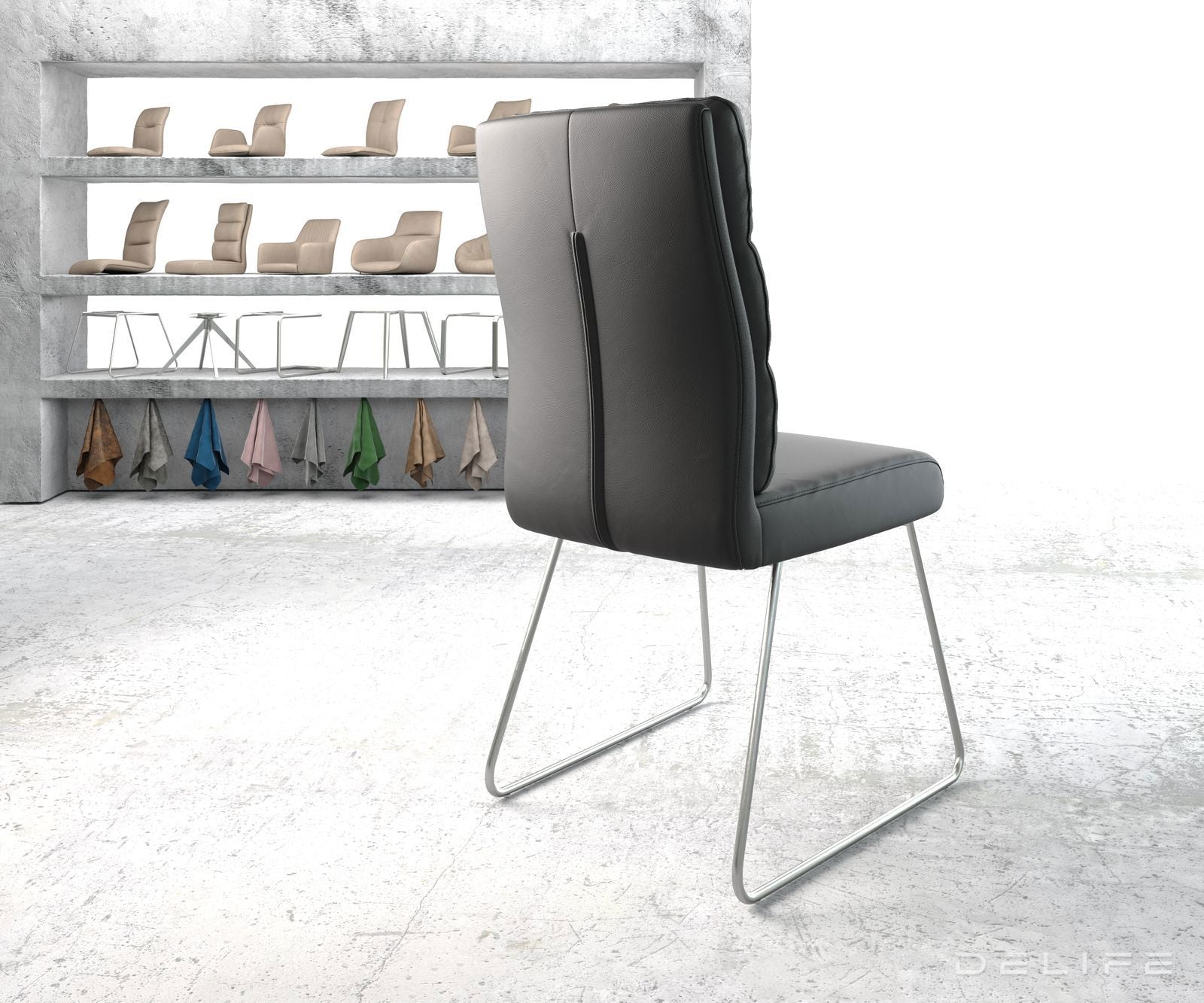 Jedilni stol Pela, Material: Usnje