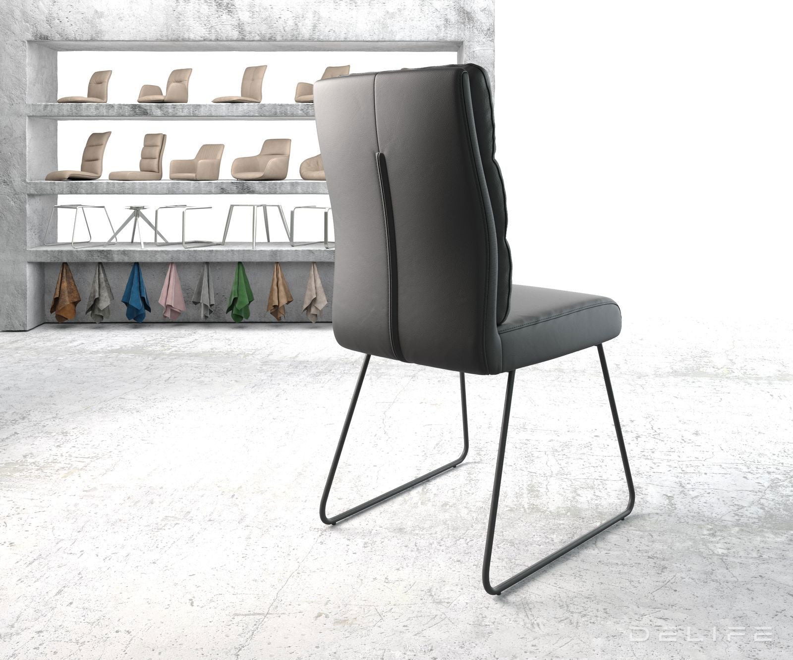 Jedilni stol Pela, Material: Usnje