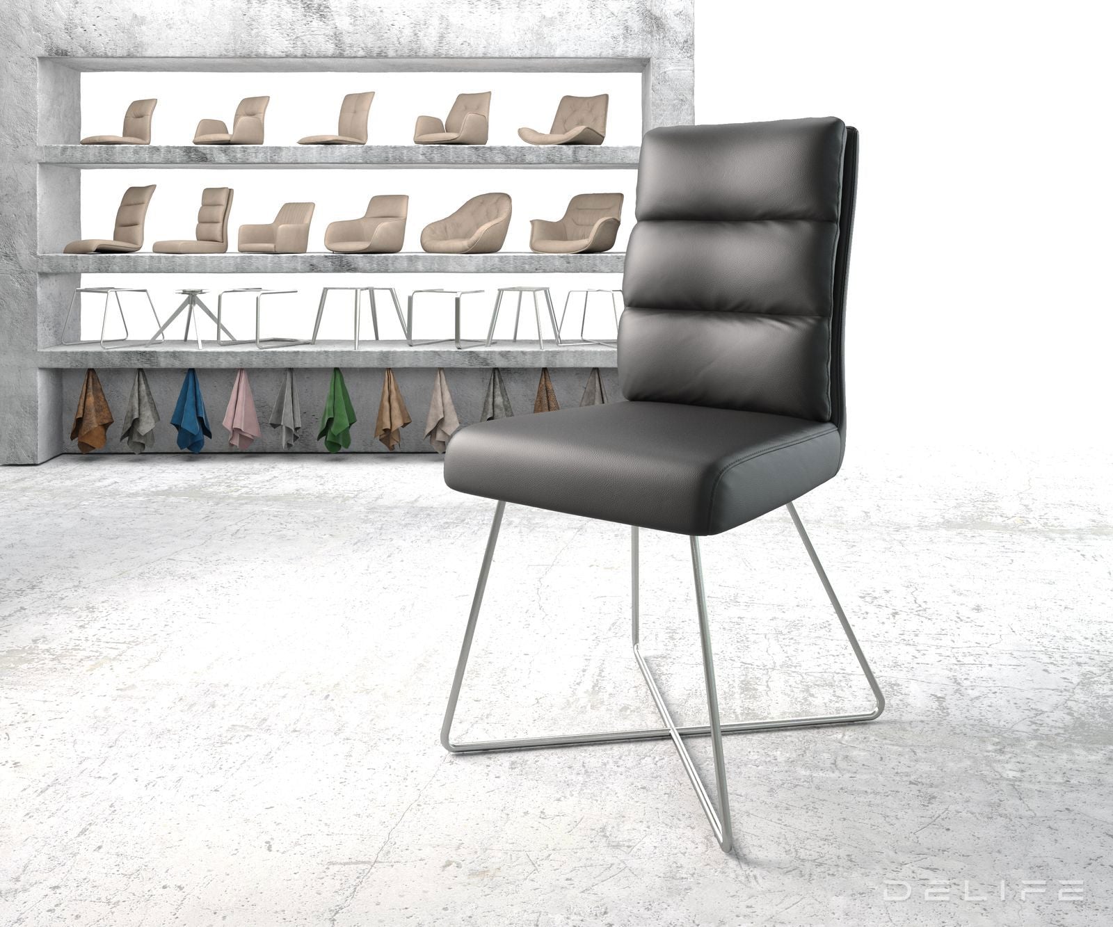 Jedilni stol Pela, Material: Usnje