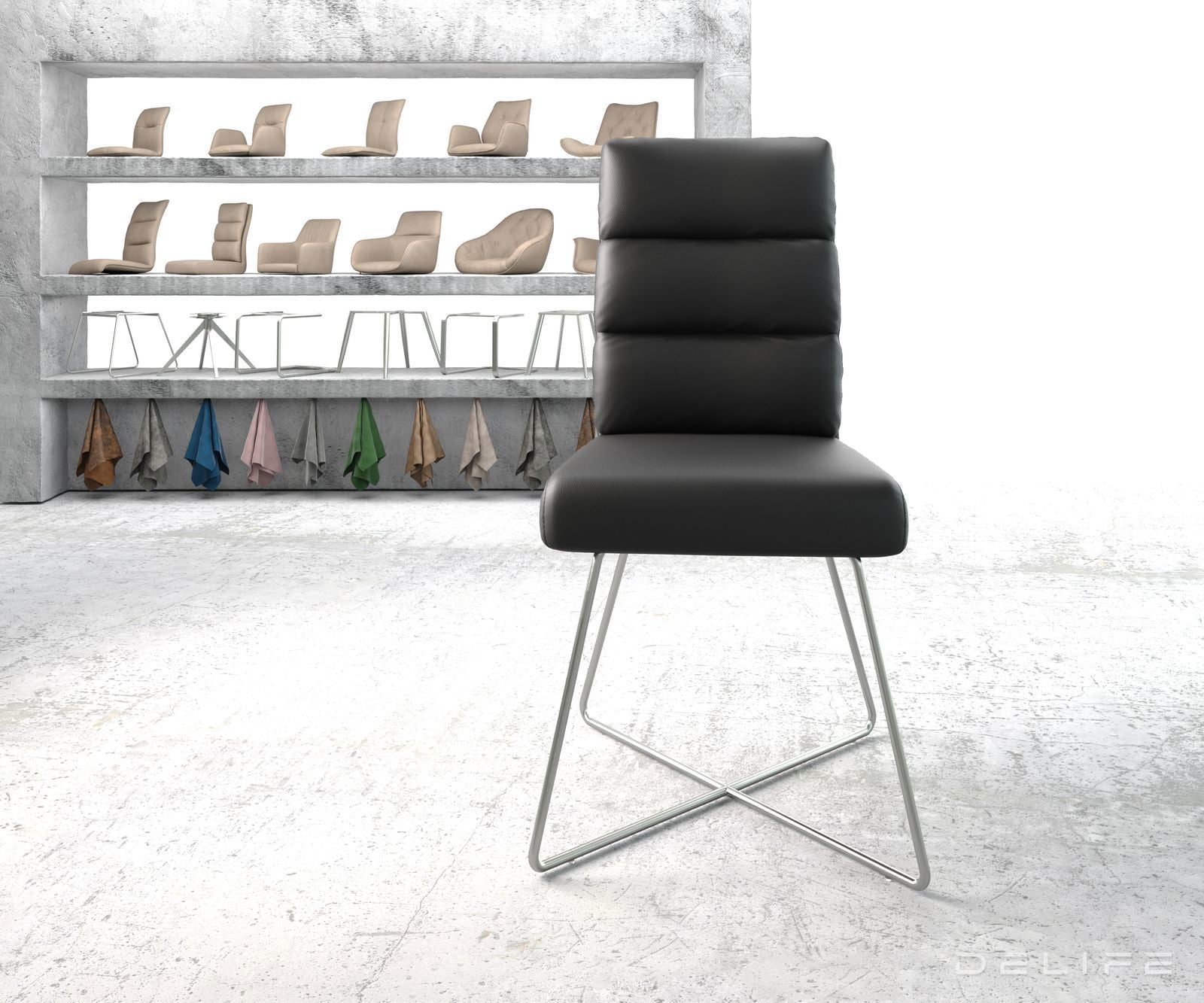 Jedilni stol Pela, Material: Usnje