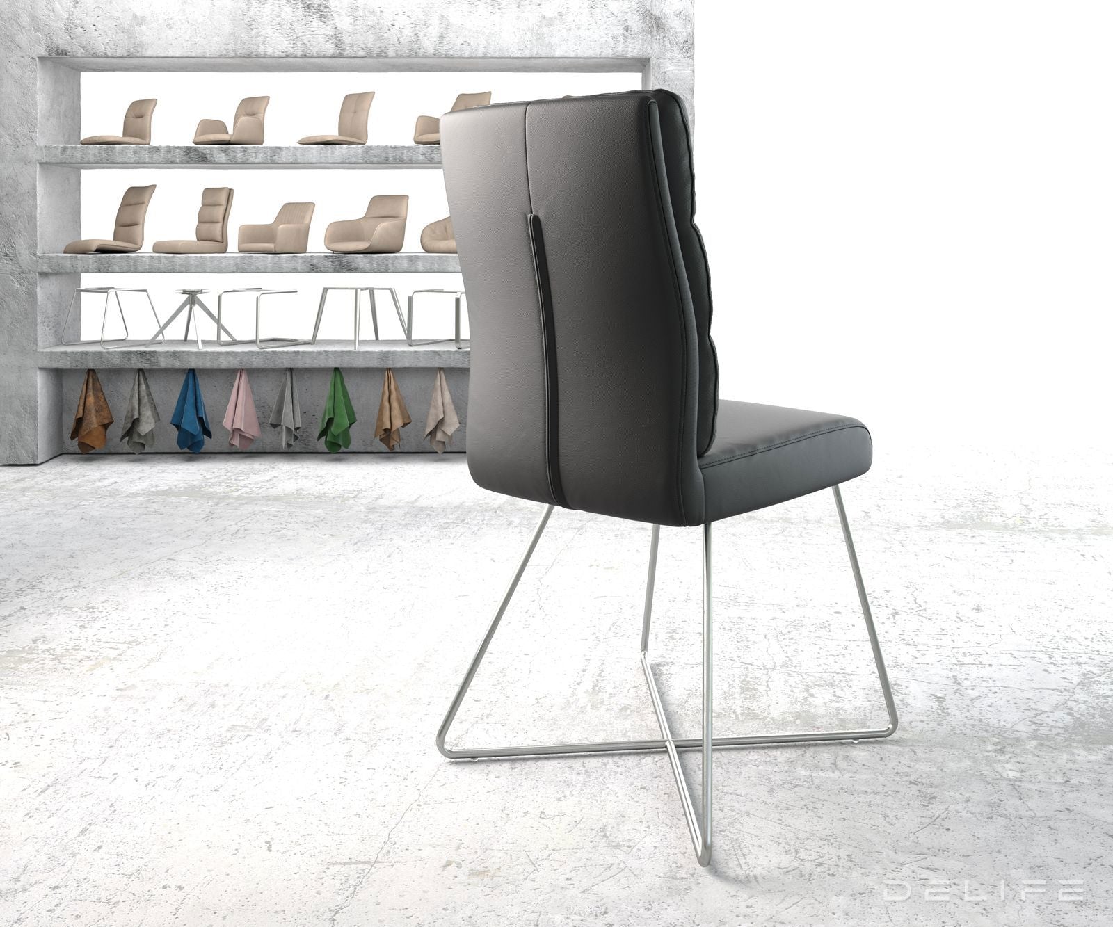 Jedilni stol Pela, Material: Usnje