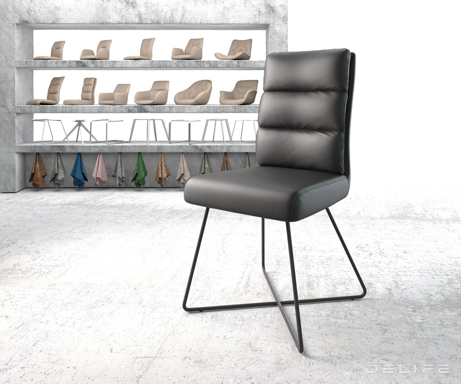 Jedilni stol Pela, Material: Usnje