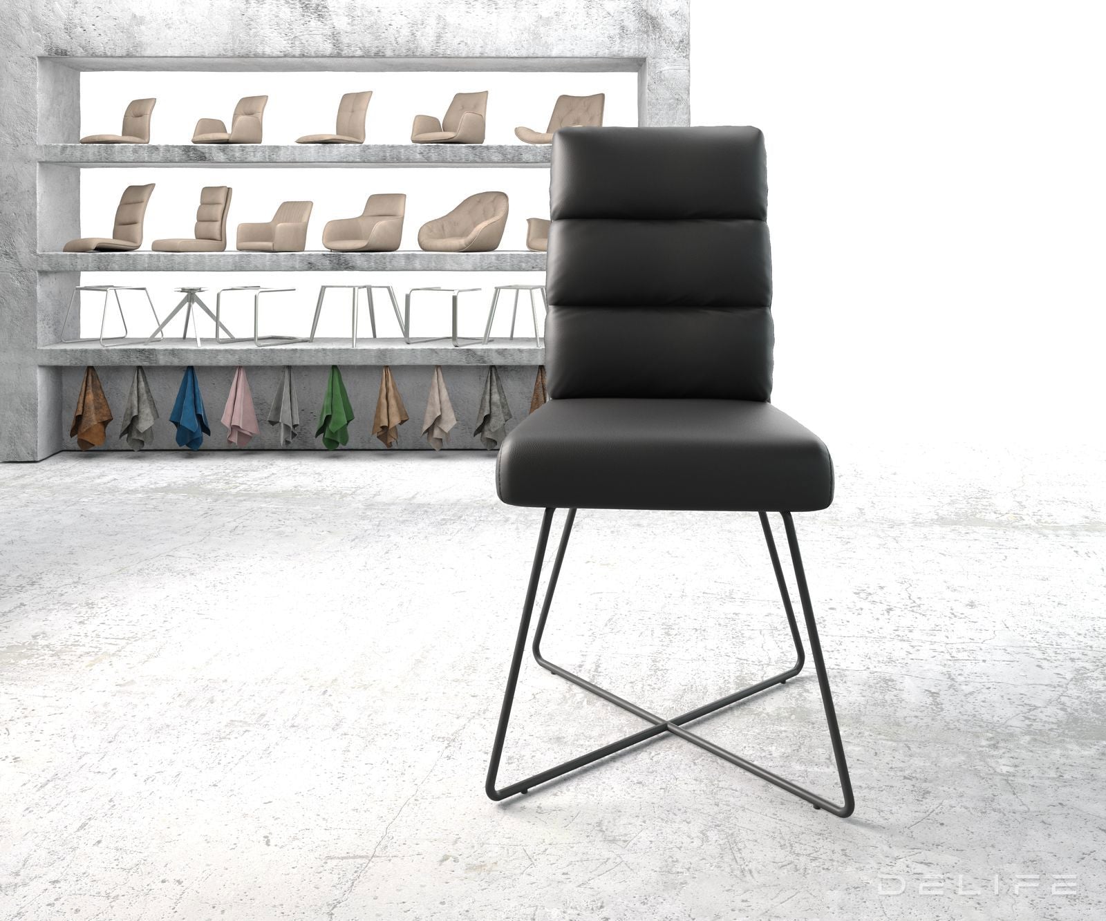 Jedilni stol Pela, Material: Usnje