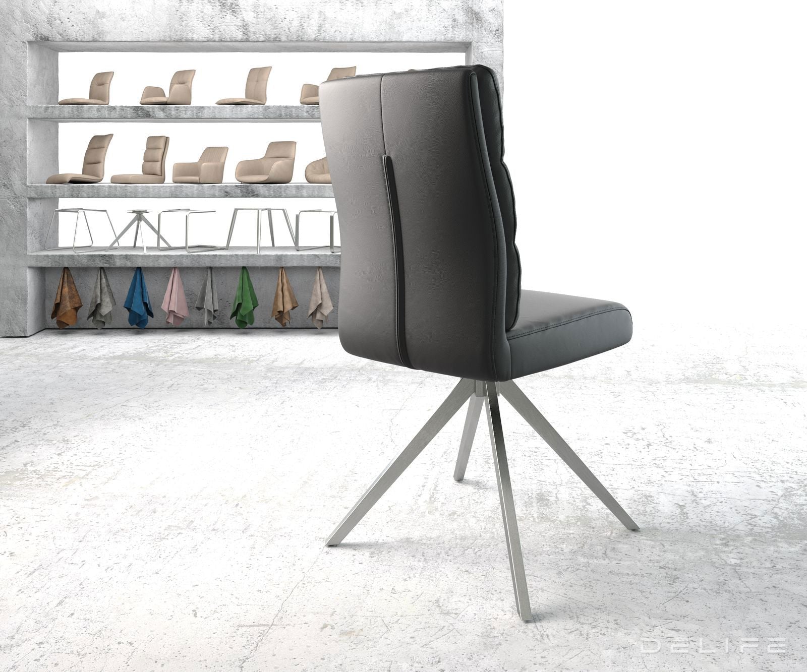 Jedilni stol Pela, Material: Usnje