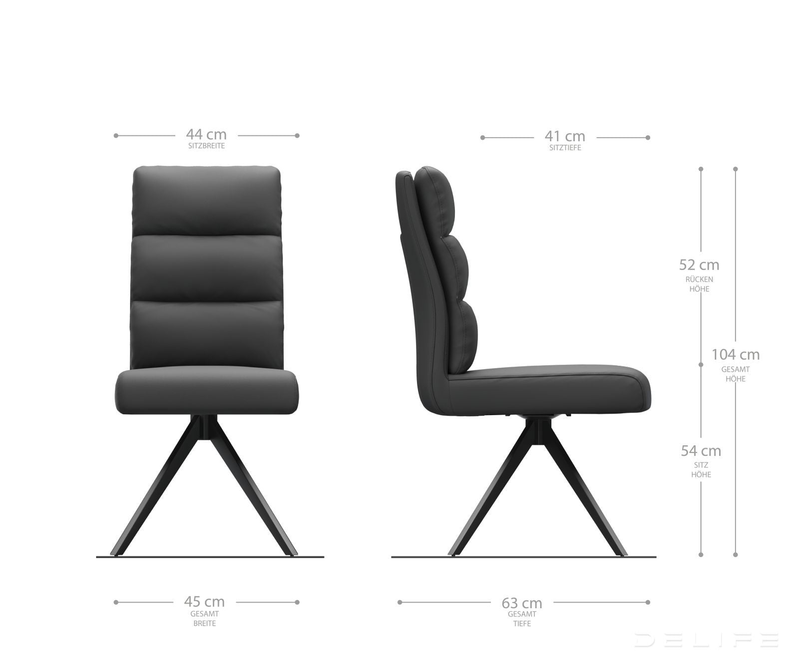 Jedilni stol Pela, Material: Usnje