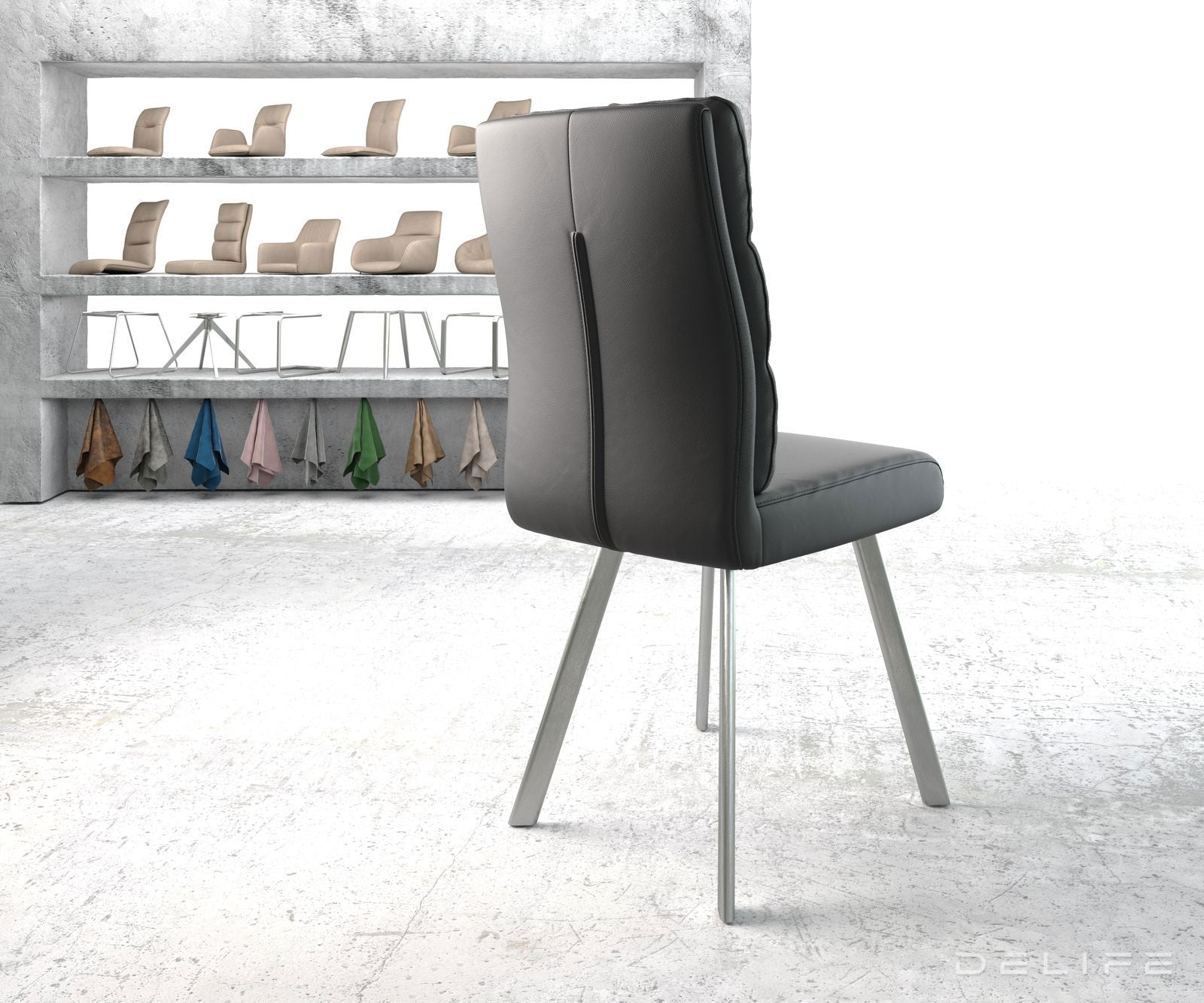 Jedilni stol Pela, Material: Usnje