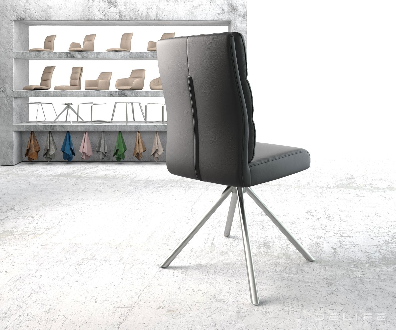 Jedilni stol Pela, Material: Usnje