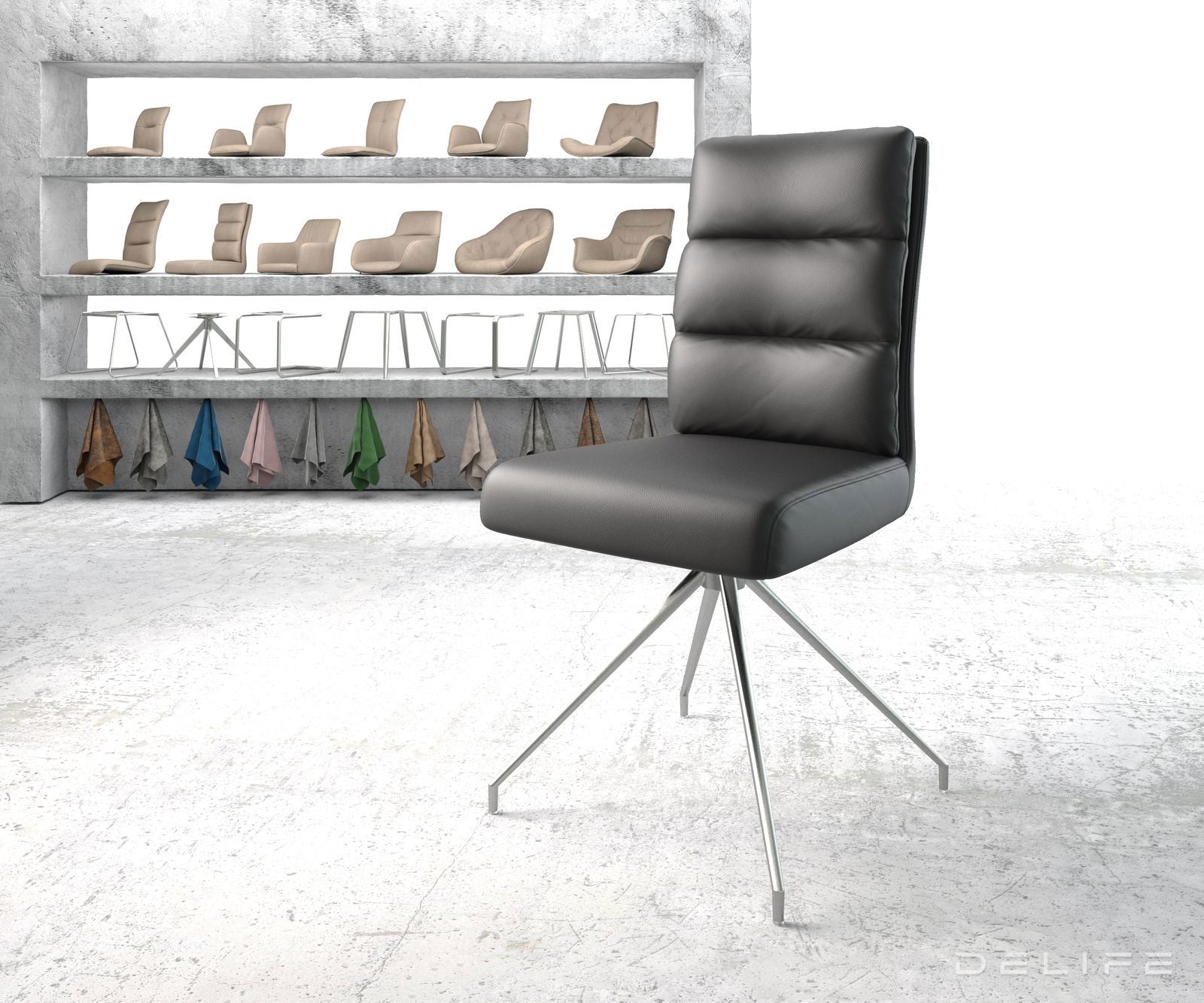 Jedilni stol Pela, Material: Usnje