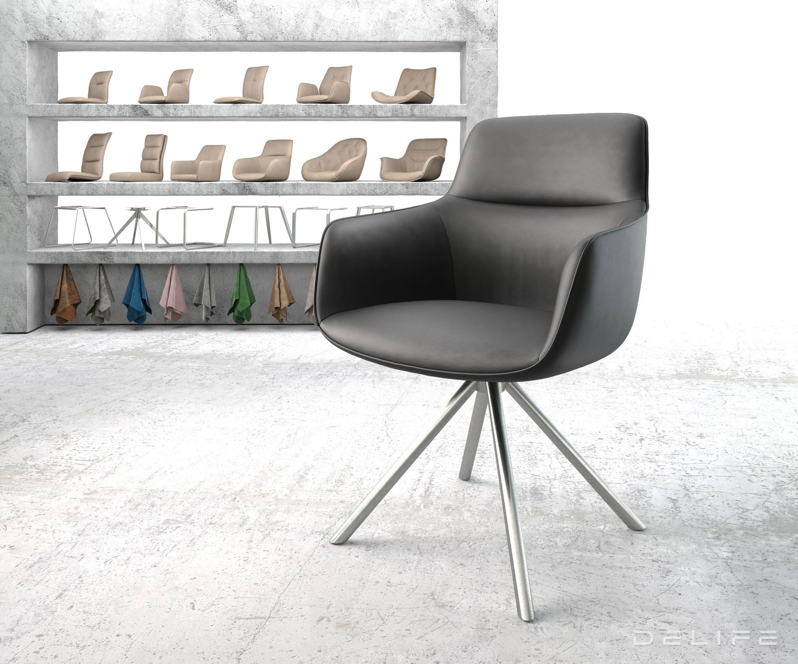 Jedilni stol Pejo, Material: Usnje