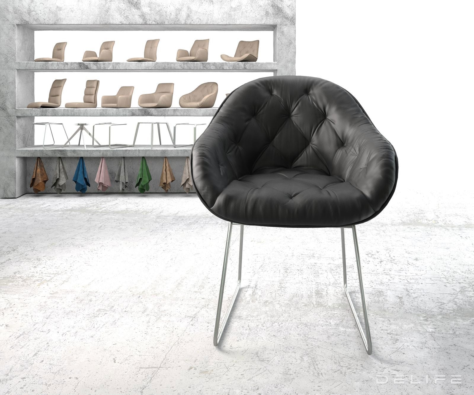 Jedilni stol Gaio, Material: Usnje