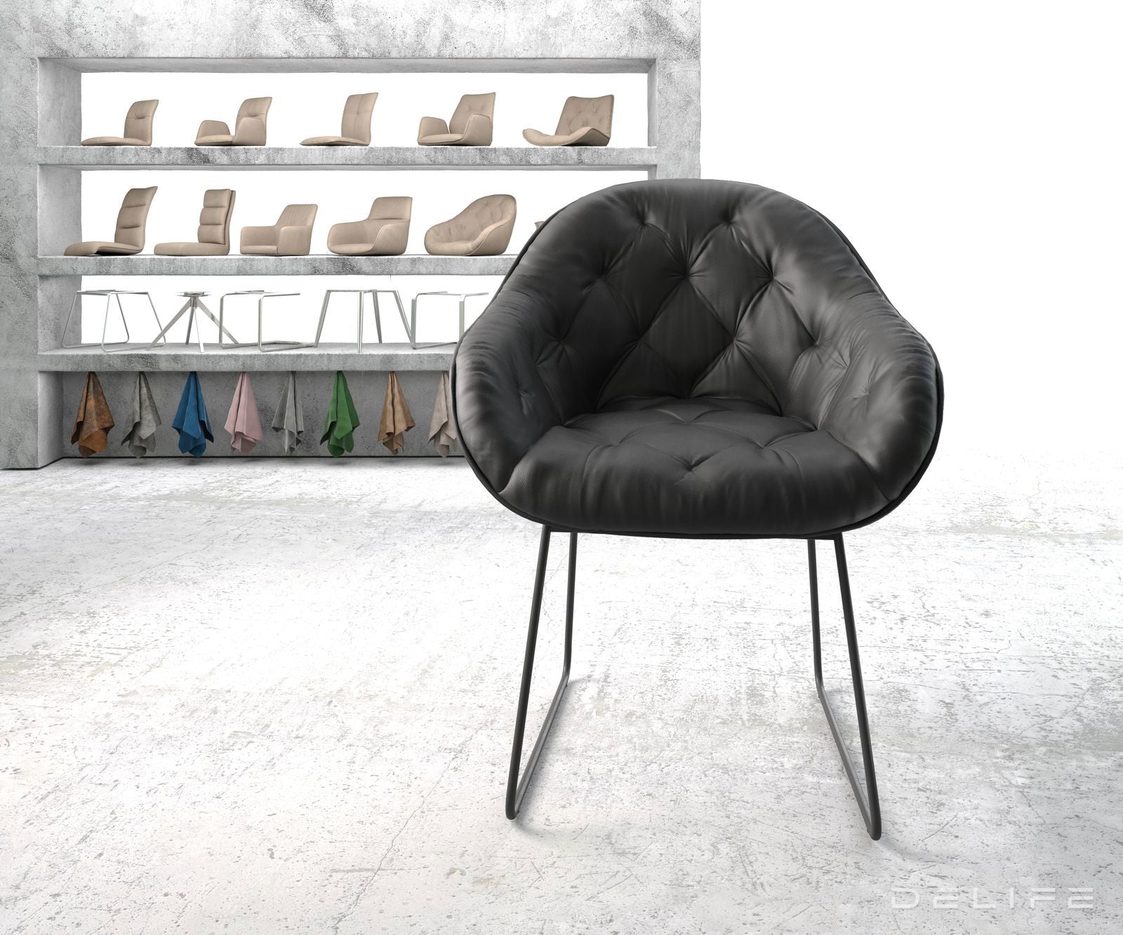 Jedilni stol Gaio, Material: Usnje