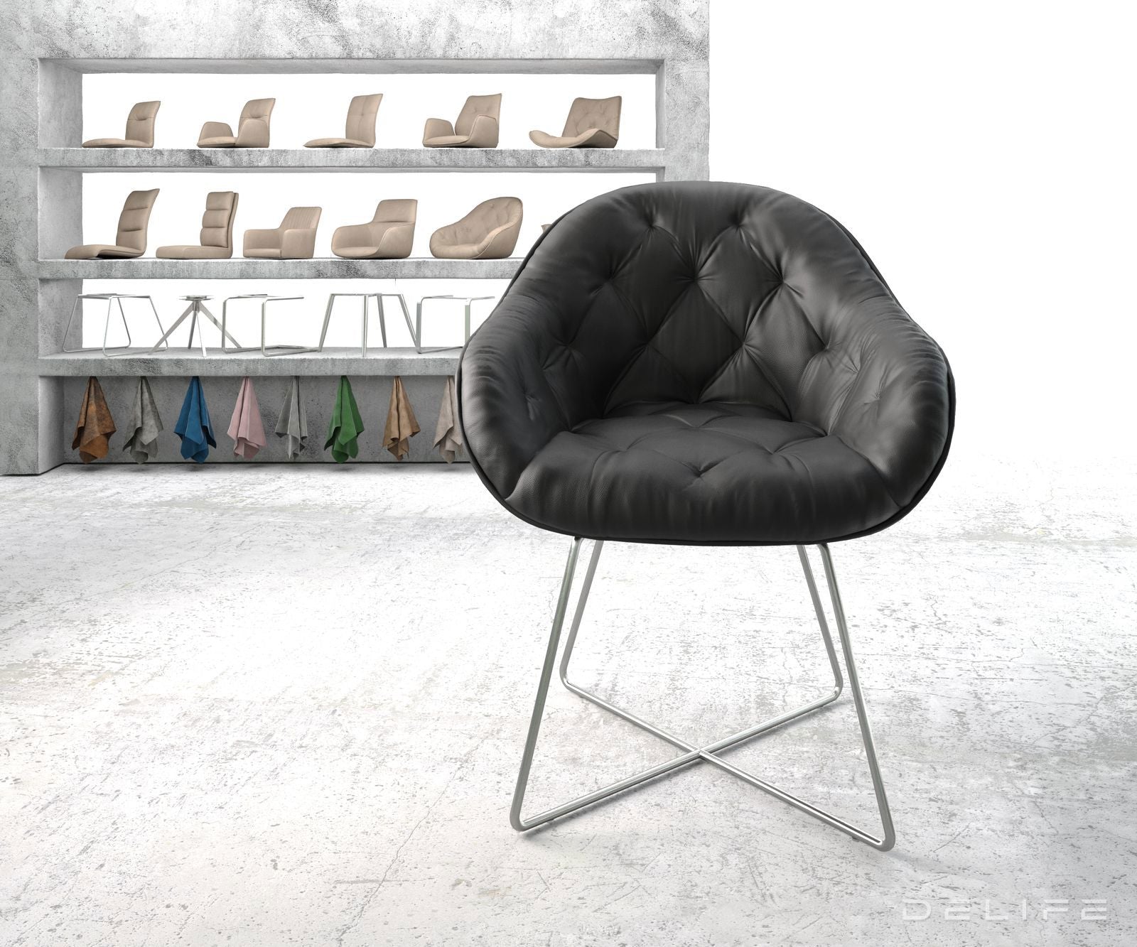 Jedilni stol Gaio, Material: Usnje