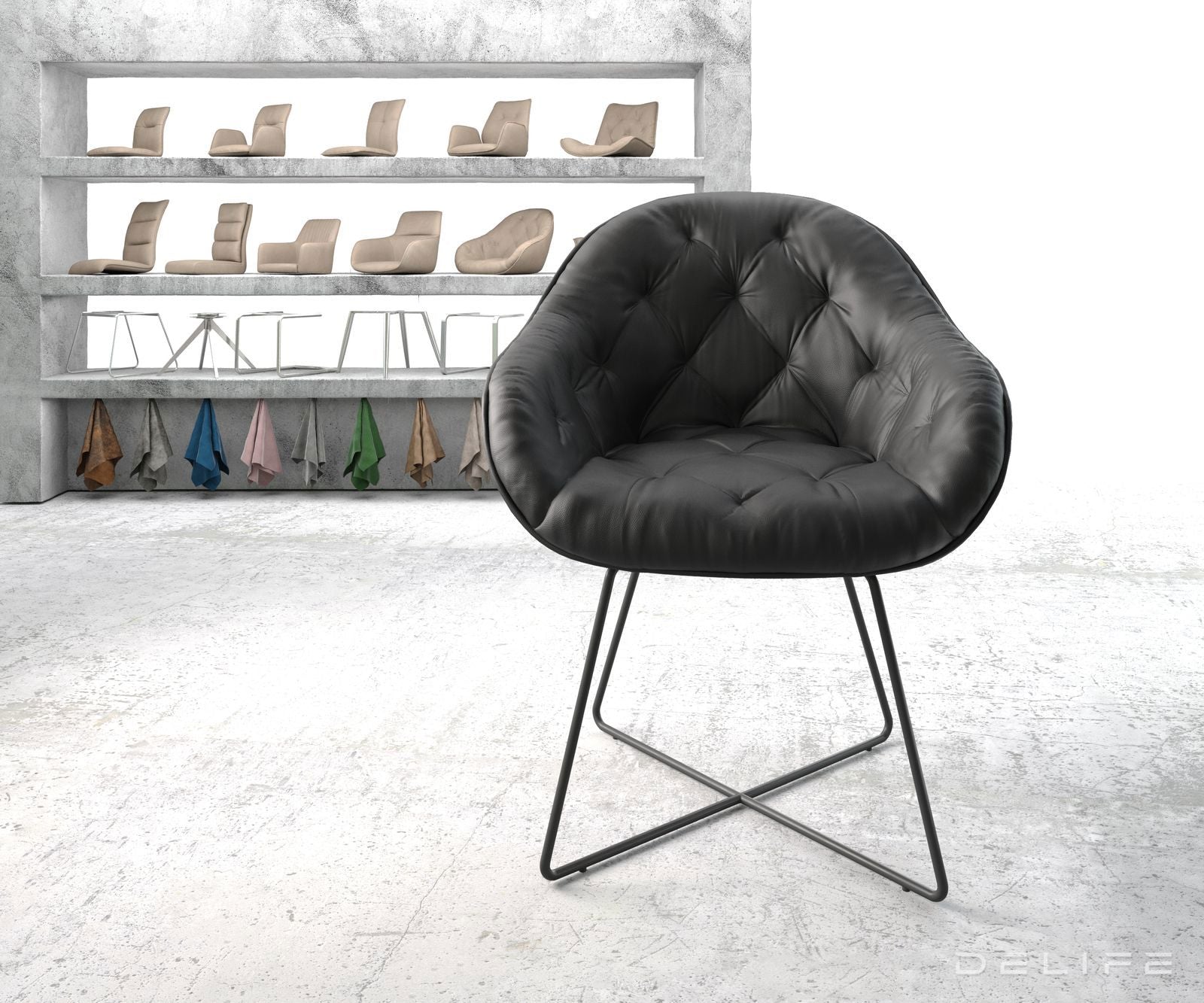 Jedilni stol Gaio, Material: Usnje