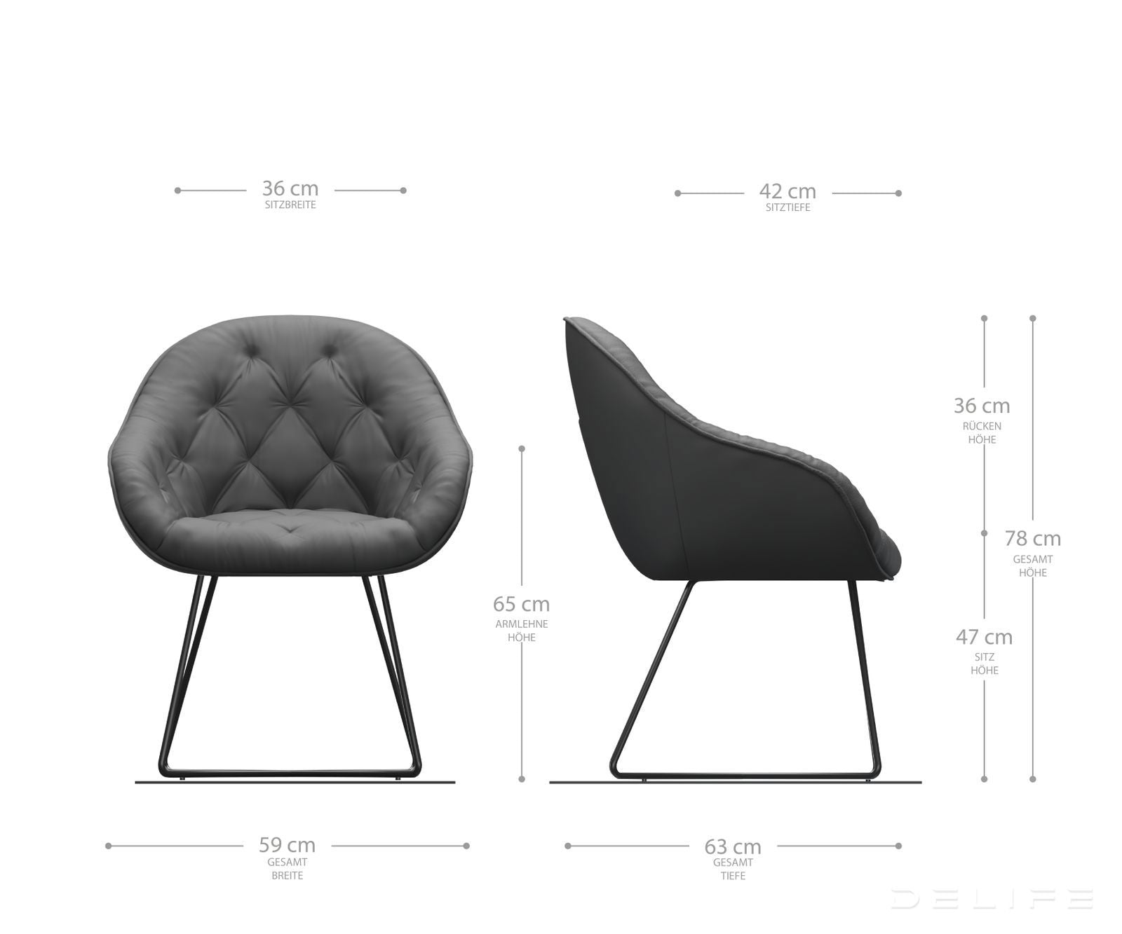 Jedilni stol Gaio, Material: Usnje