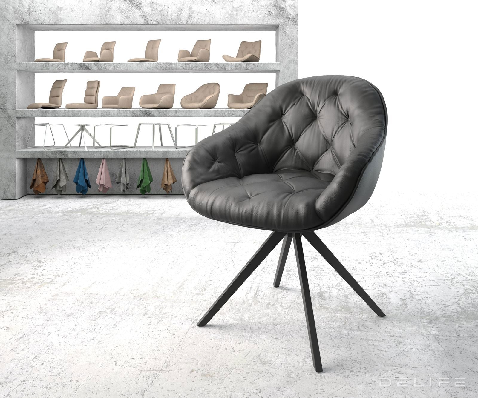 Jedilni stol Gaio, Material: Usnje