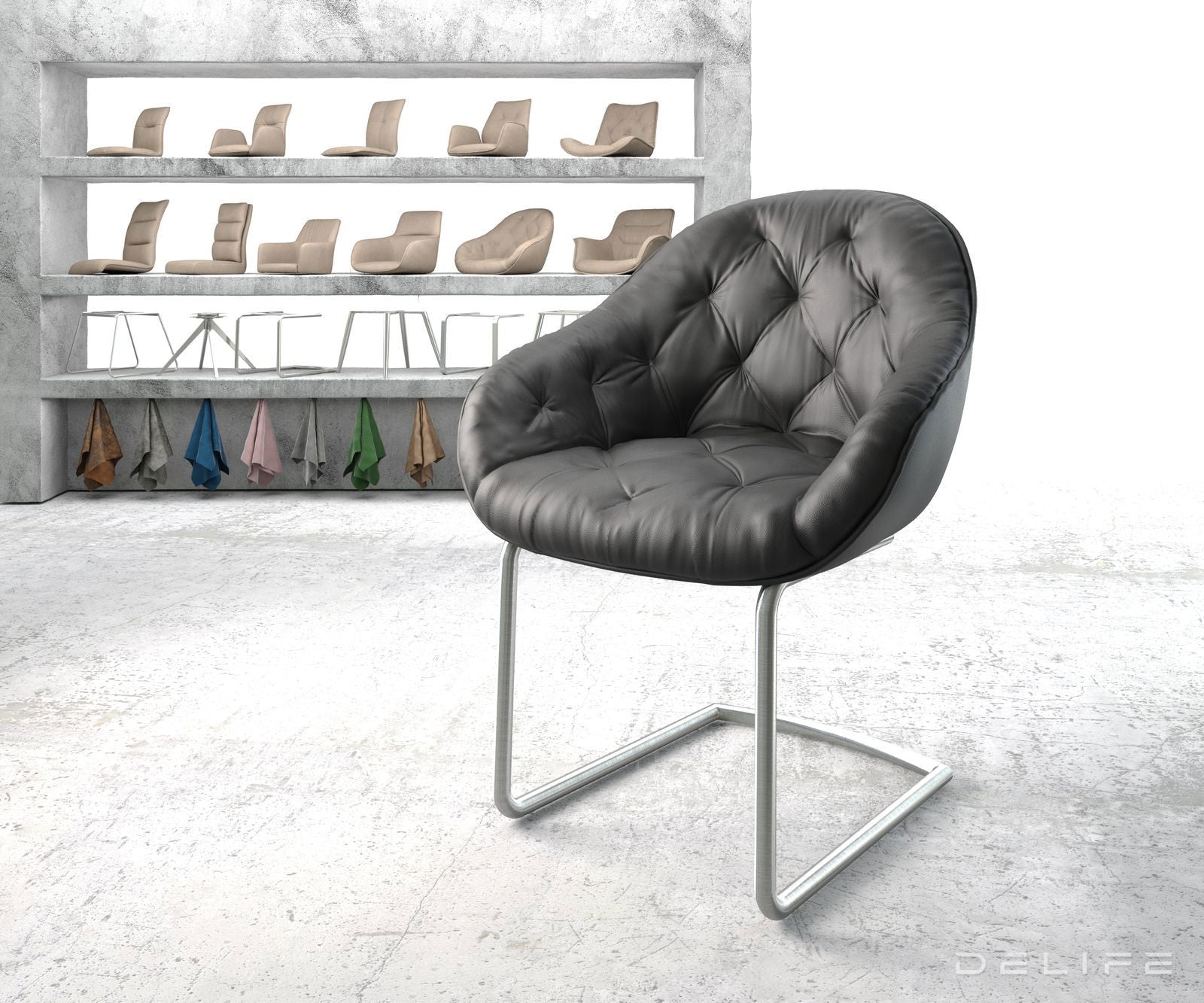 Jedilni stol Gaio, Material: Usnje