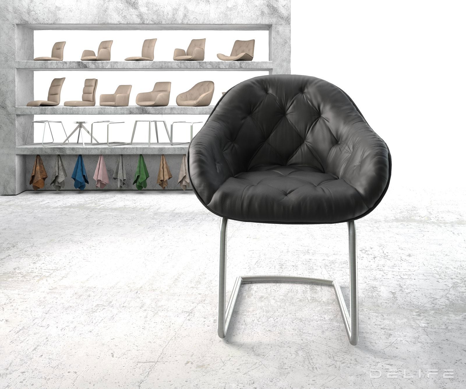 Jedilni stol Gaio, Material: Usnje