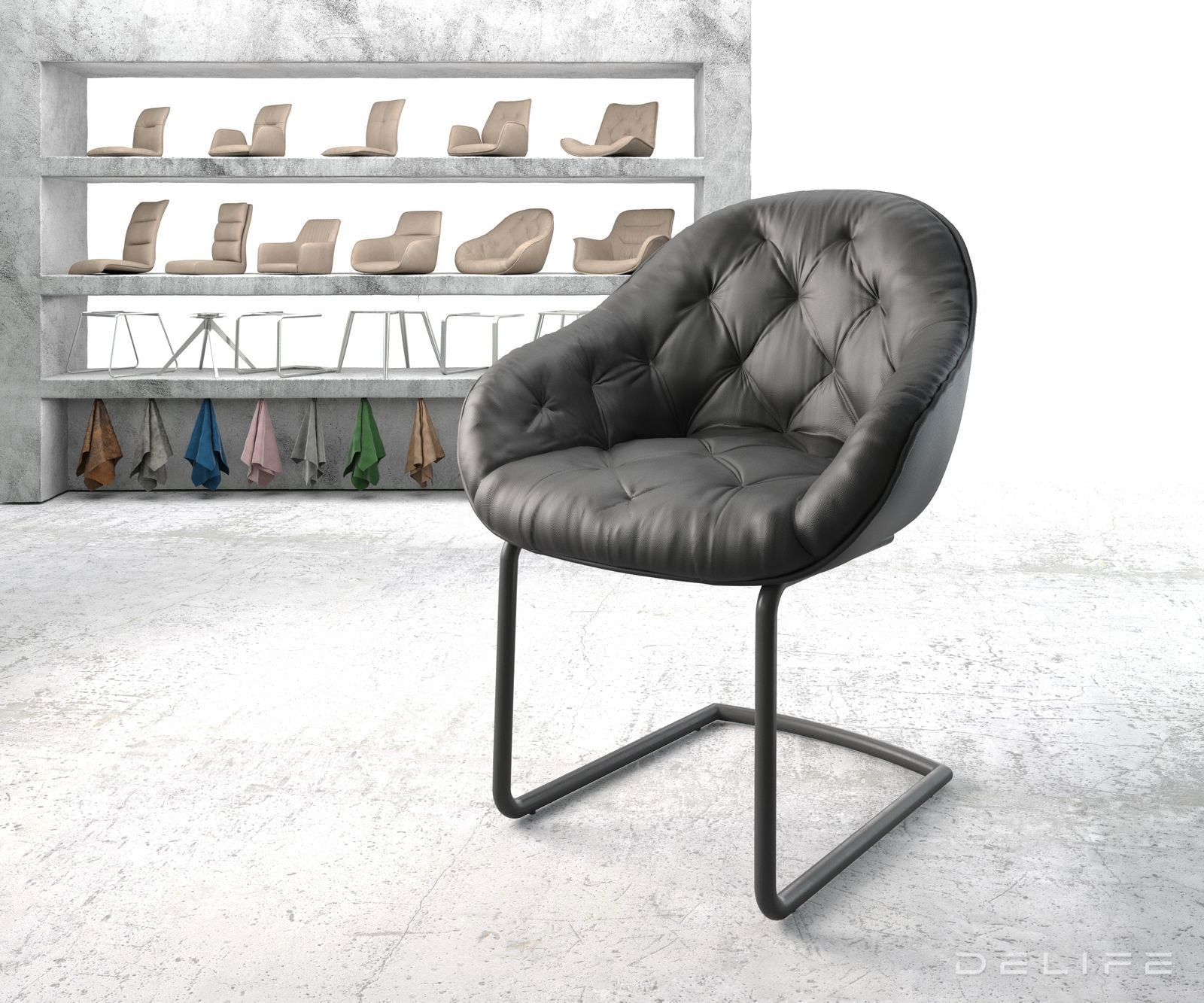 Jedilni stol Gaio, Material: Usnje