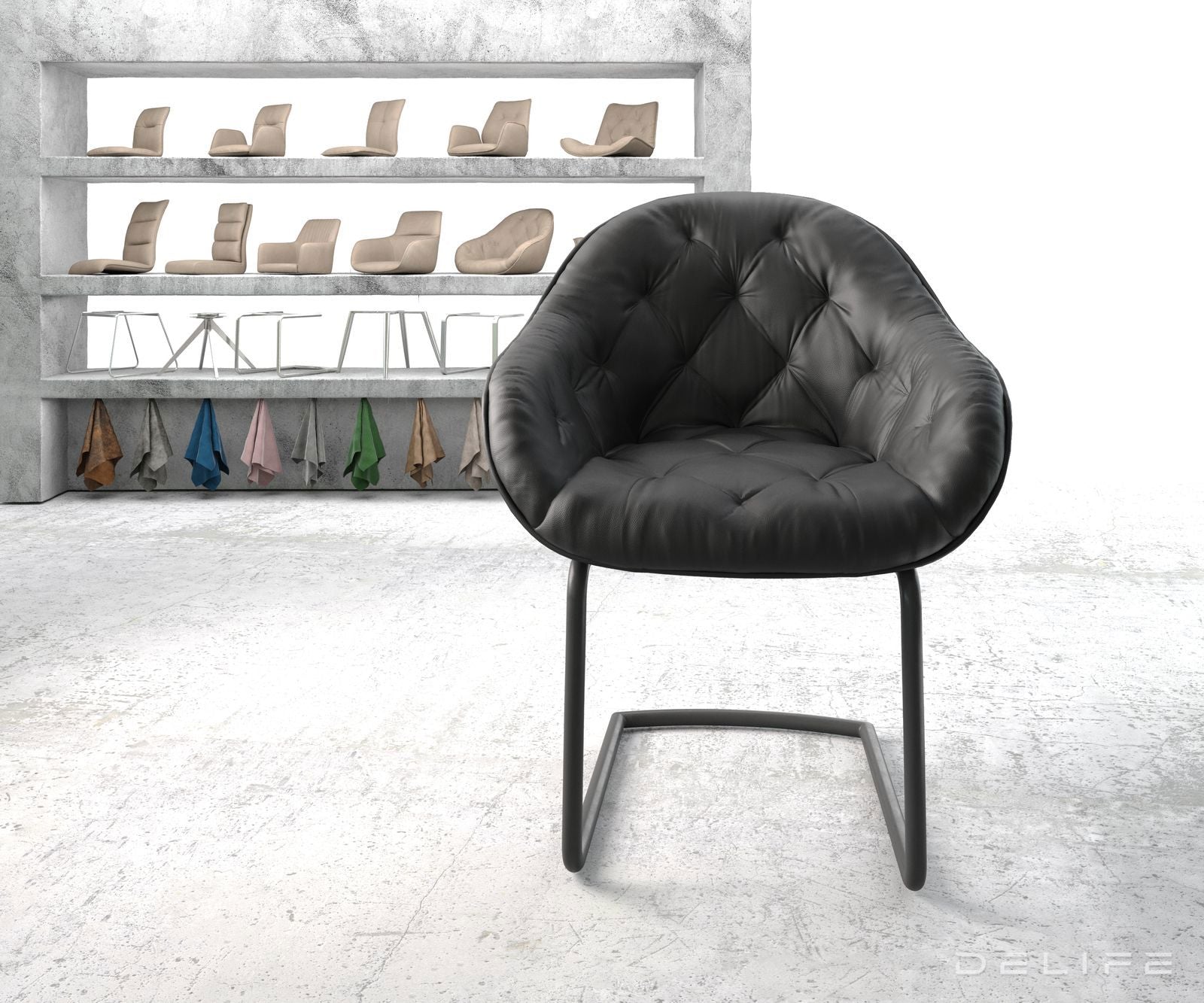 Jedilni stol Gaio, Material: Usnje