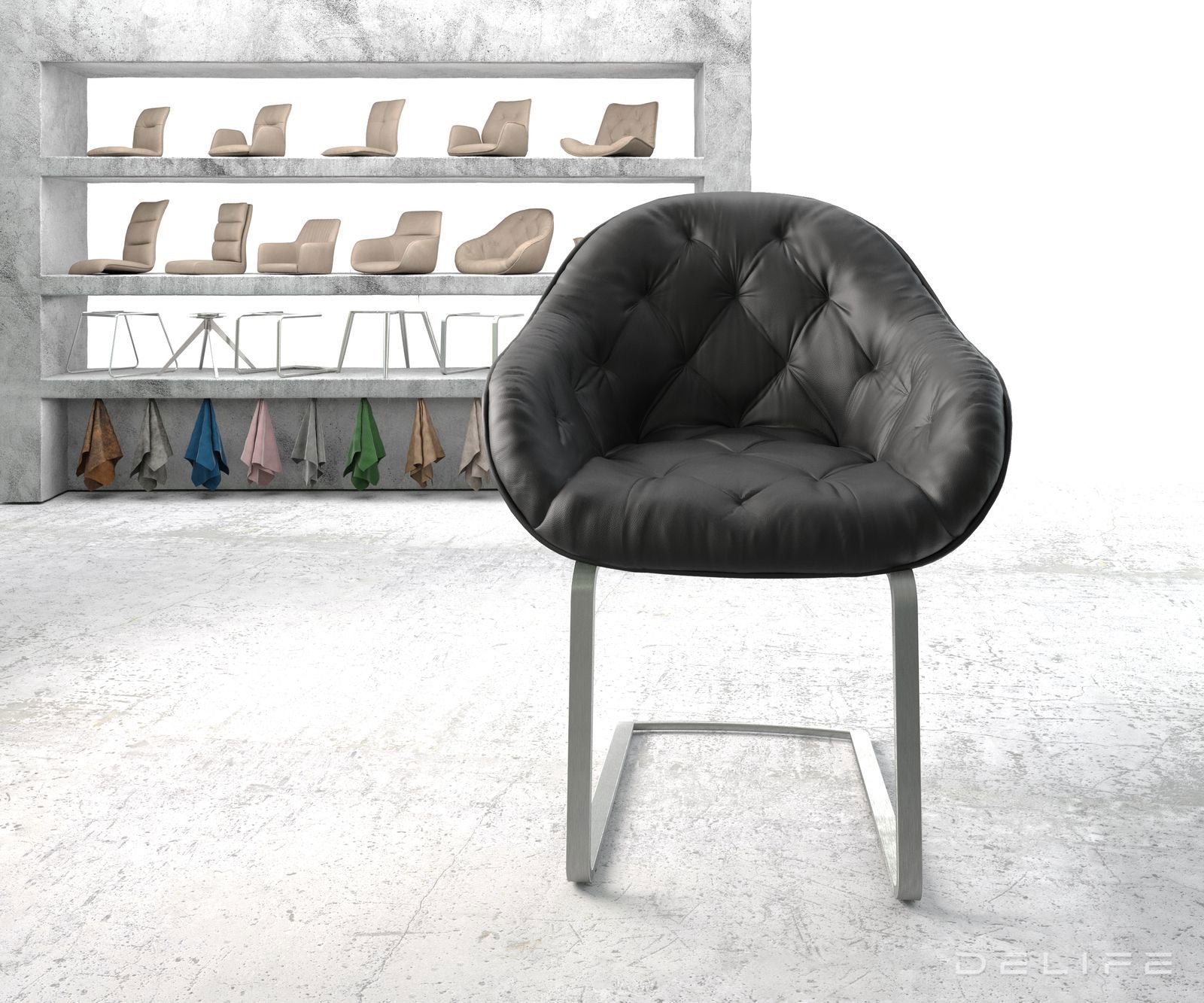 Jedilni stol Gaio, Material: Usnje