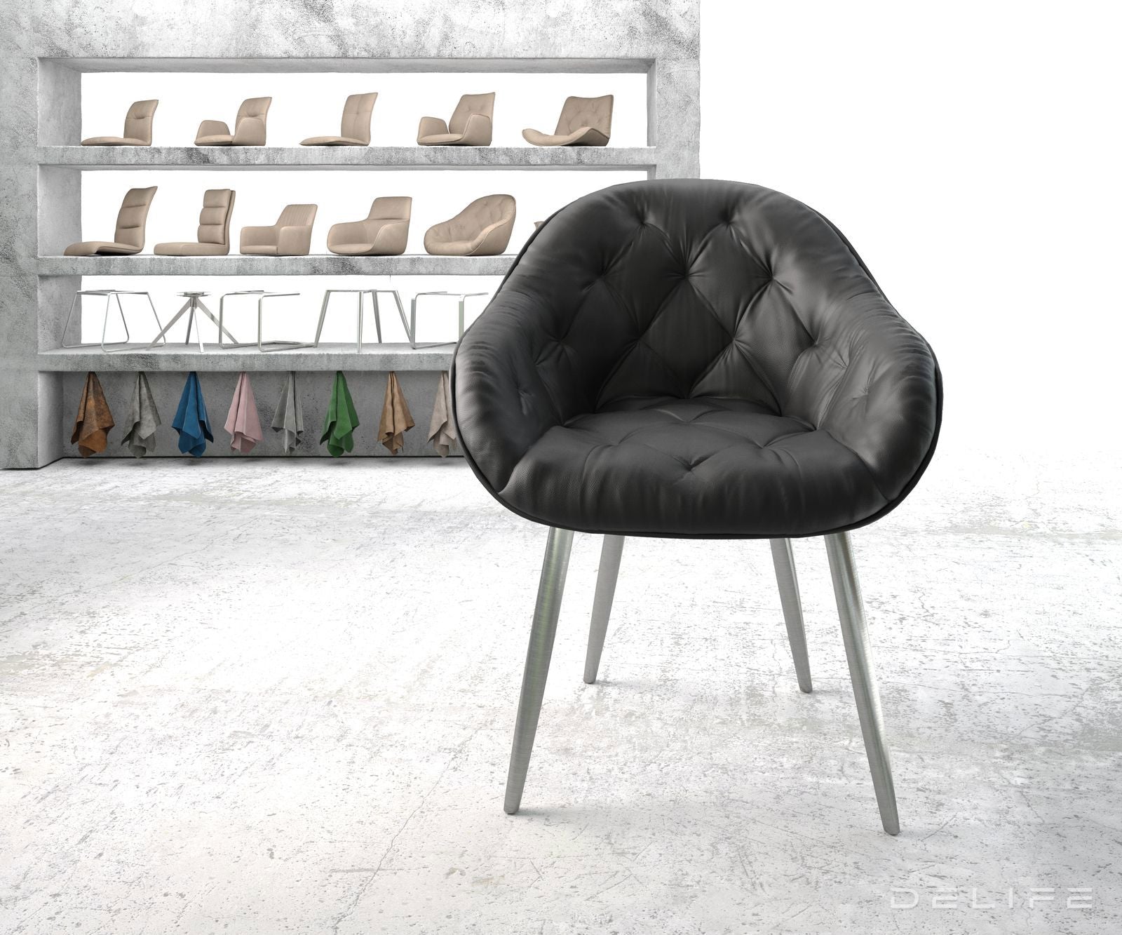 Jedilni stol Gaio, Material: Usnje