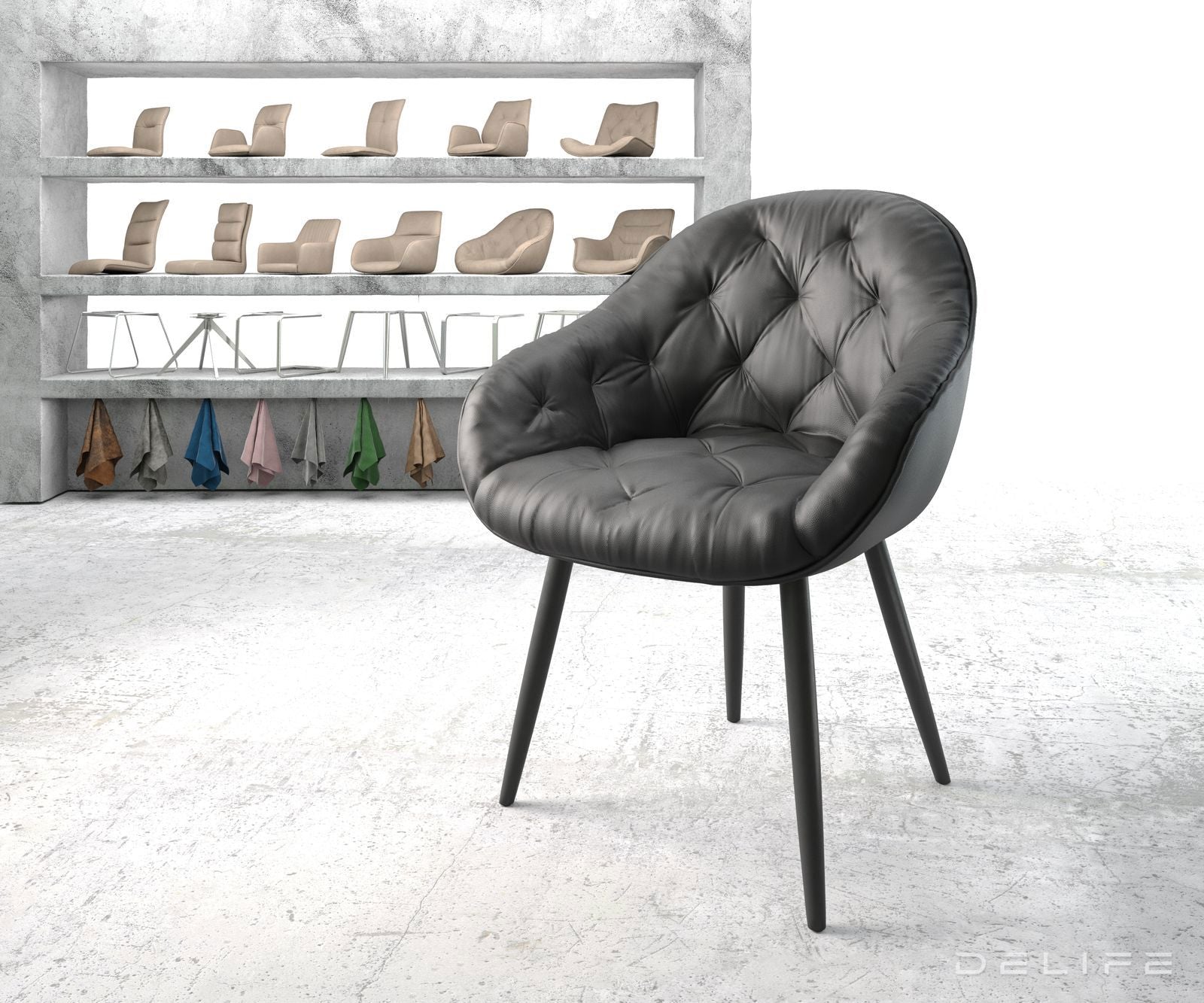 Jedilni stol Gaio, Material: Usnje