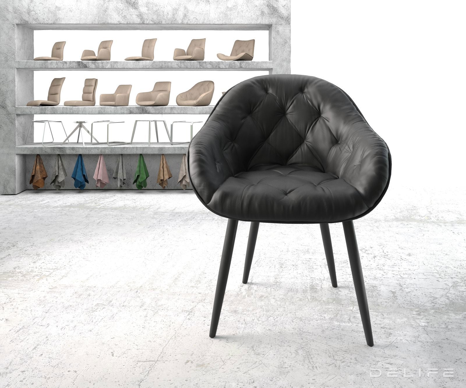 Jedilni stol Gaio, Material: Usnje