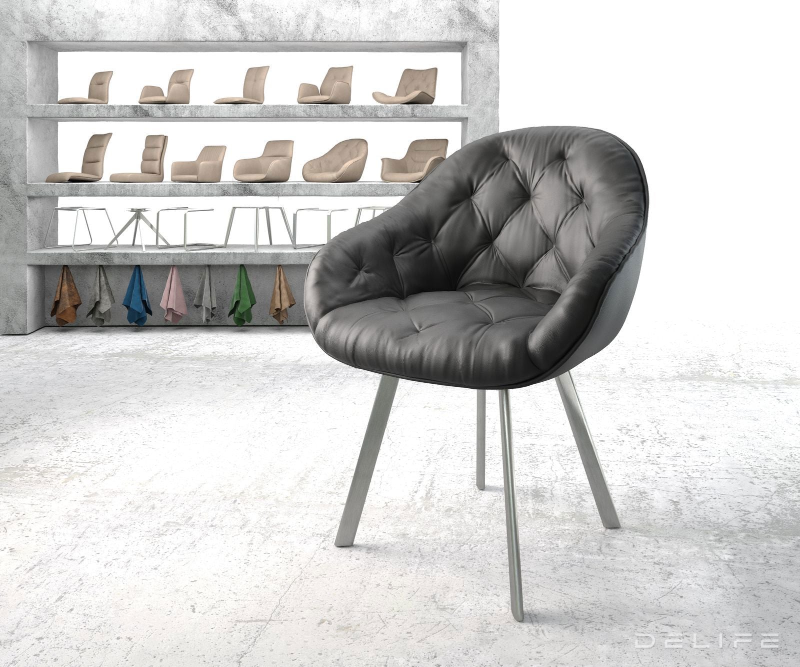 Jedilni stol Gaio, Material: Usnje