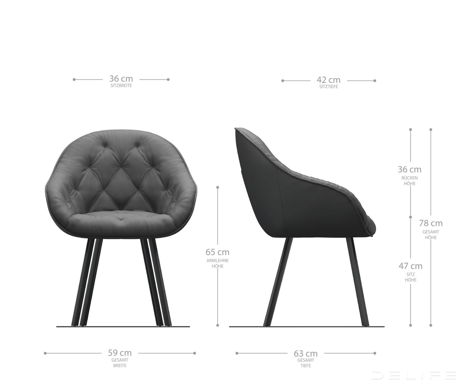 Jedilni stol Gaio, Material: Usnje