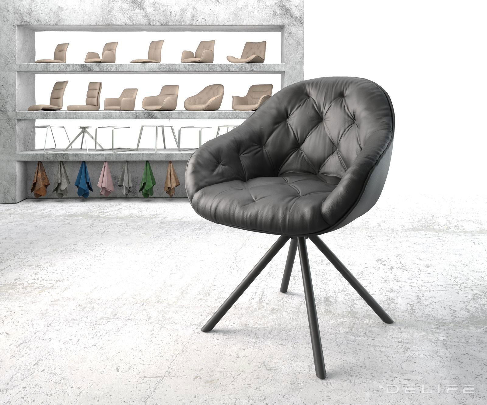 Jedilni stol Gaio, Material: Usnje