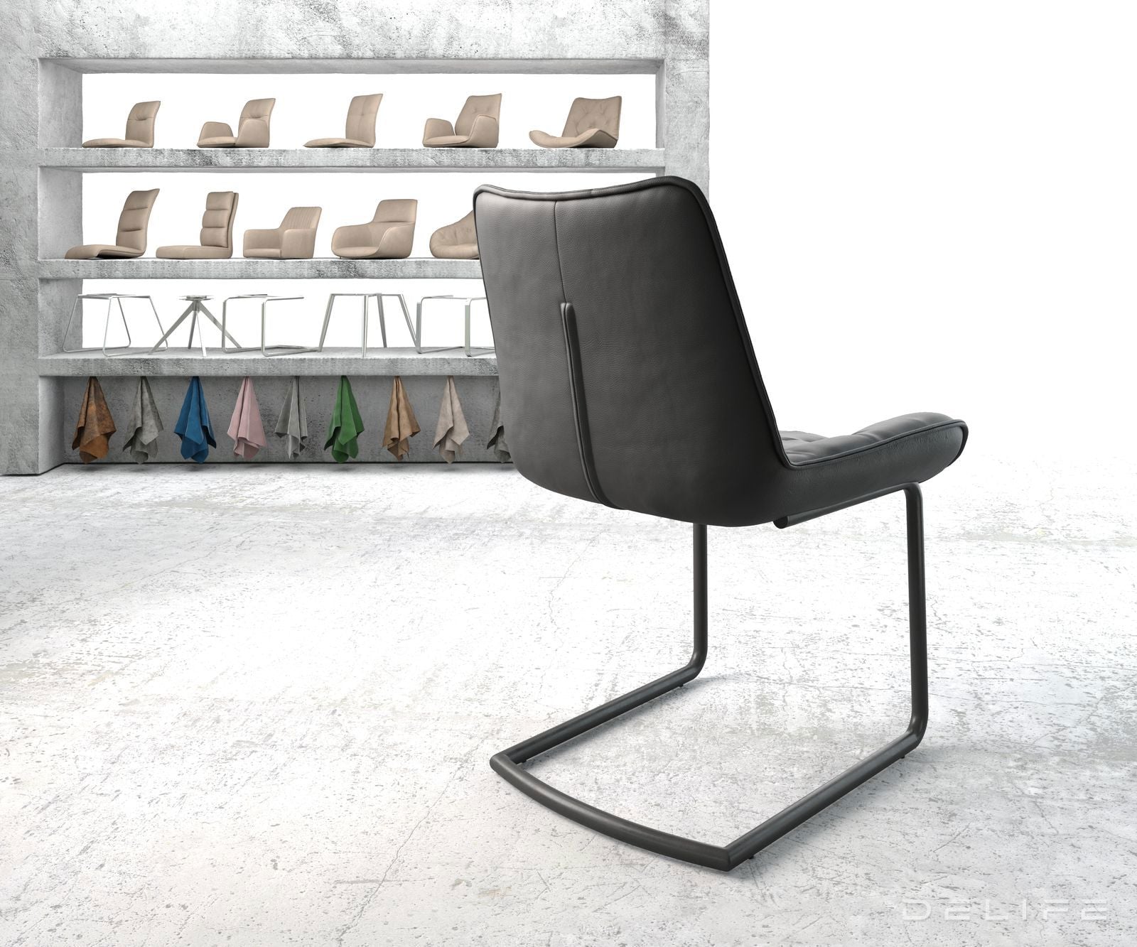 Jedilni stol Taimi, material: usnje