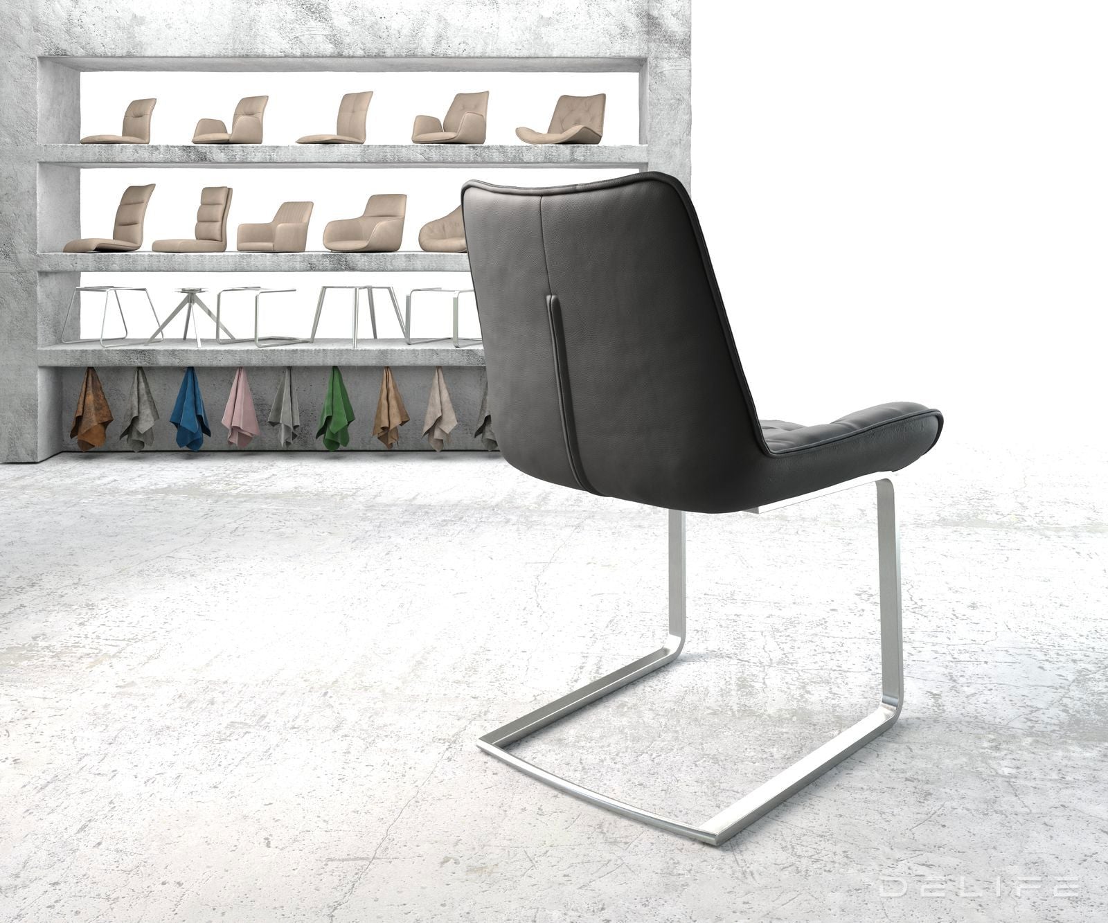 Jedilni stol Taimi, material: usnje