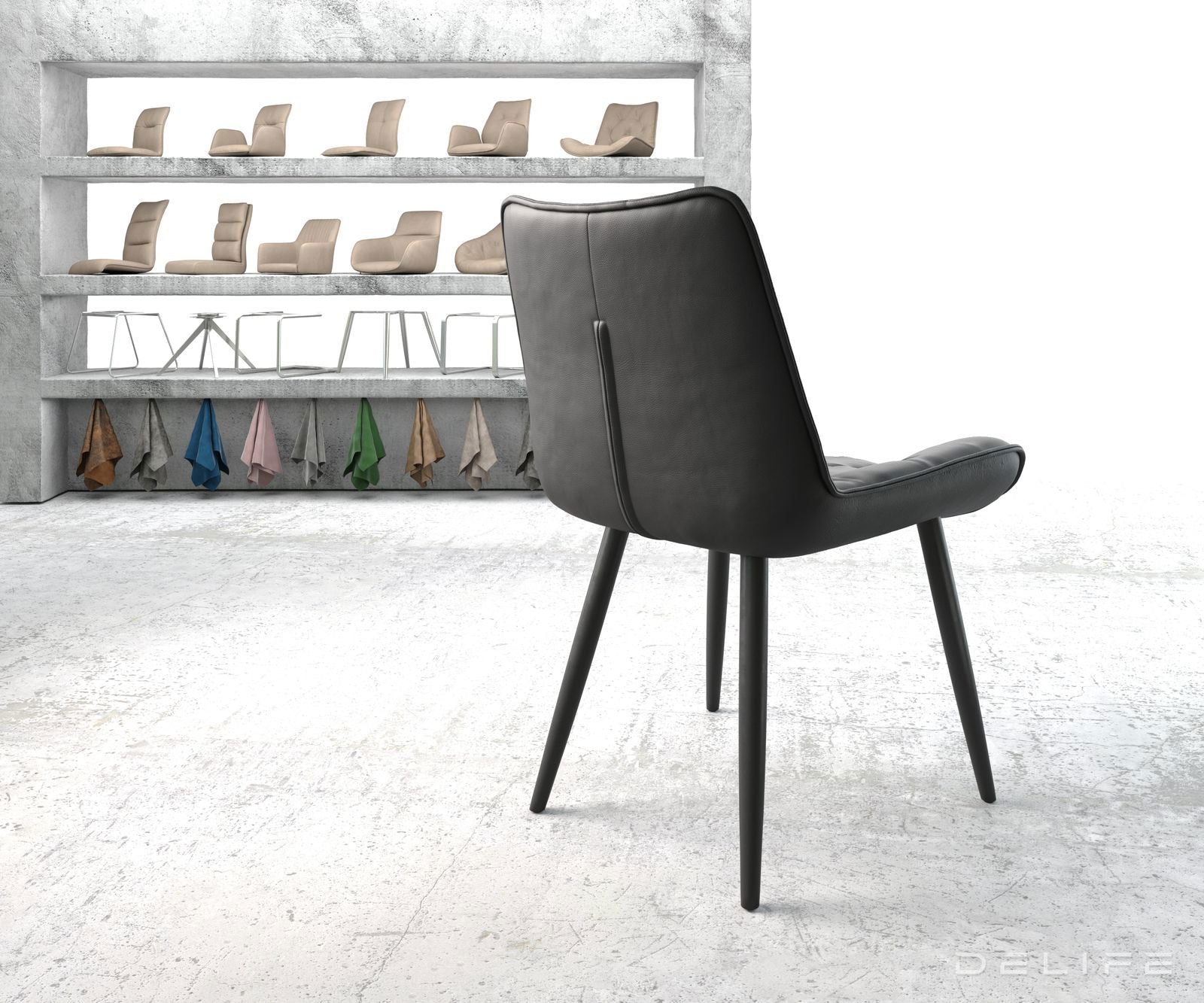 Jedilni stol Taimi, material: usnje