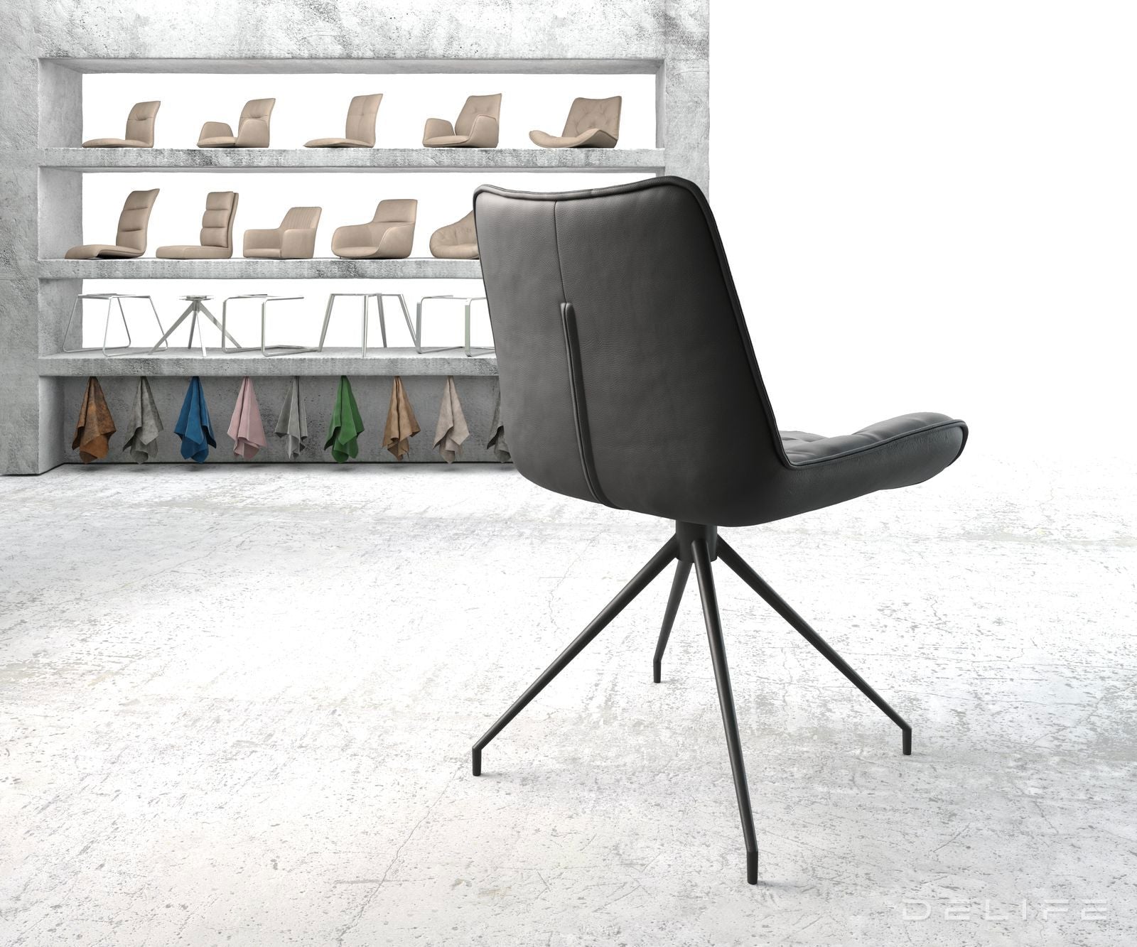 Jedilni stol Taimi, material: usnje