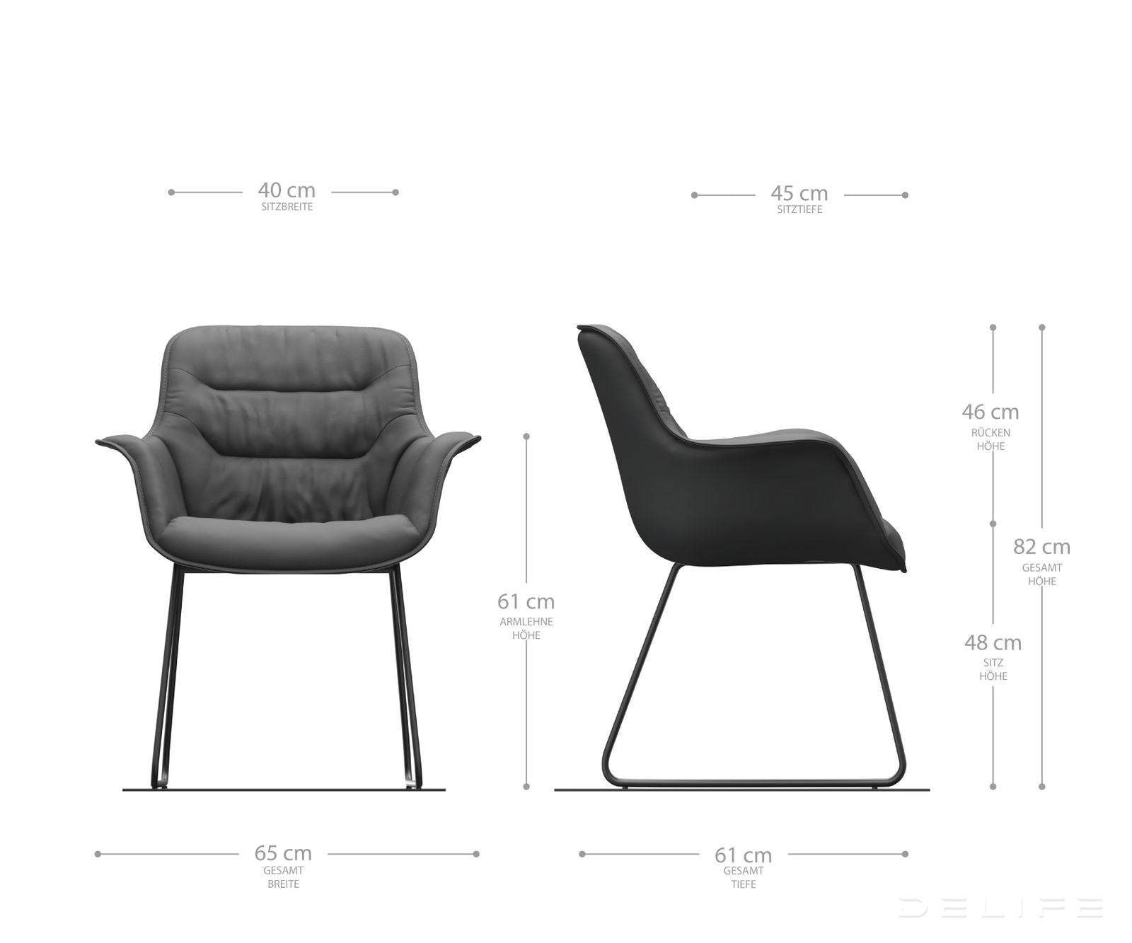 Jedilni stol Kaira, Material: Usnje