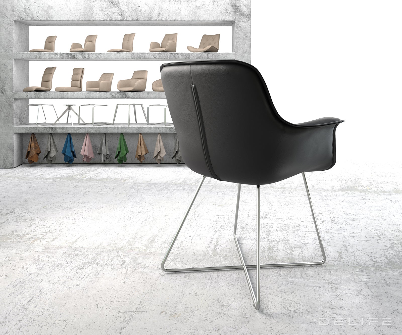 Jedilni stol Kaira, Material: Usnje