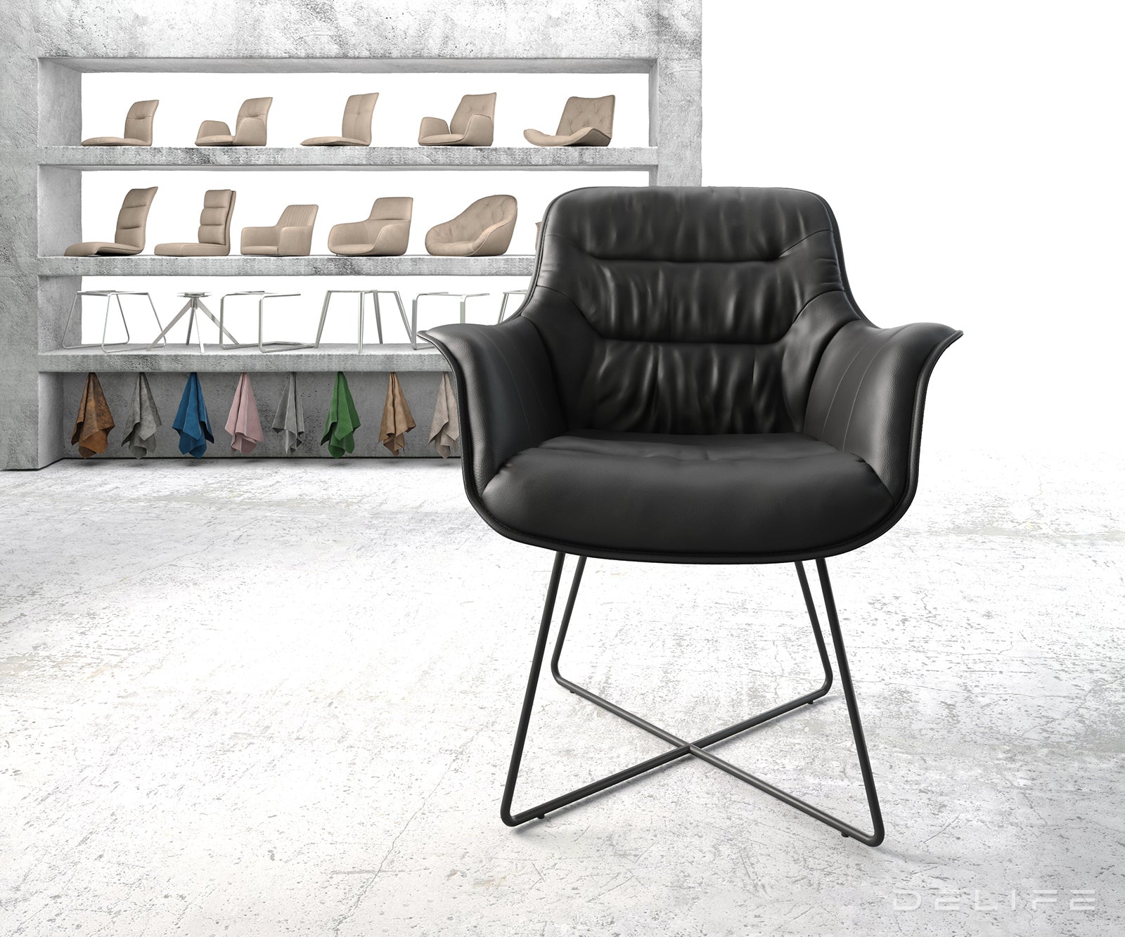 Jedilni stol Kaira, Material: Usnje