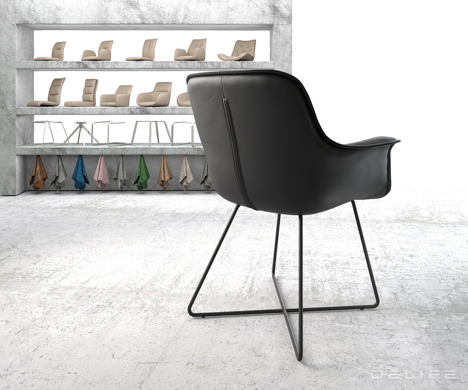 Jedilni stol Kaira, Material: Usnje