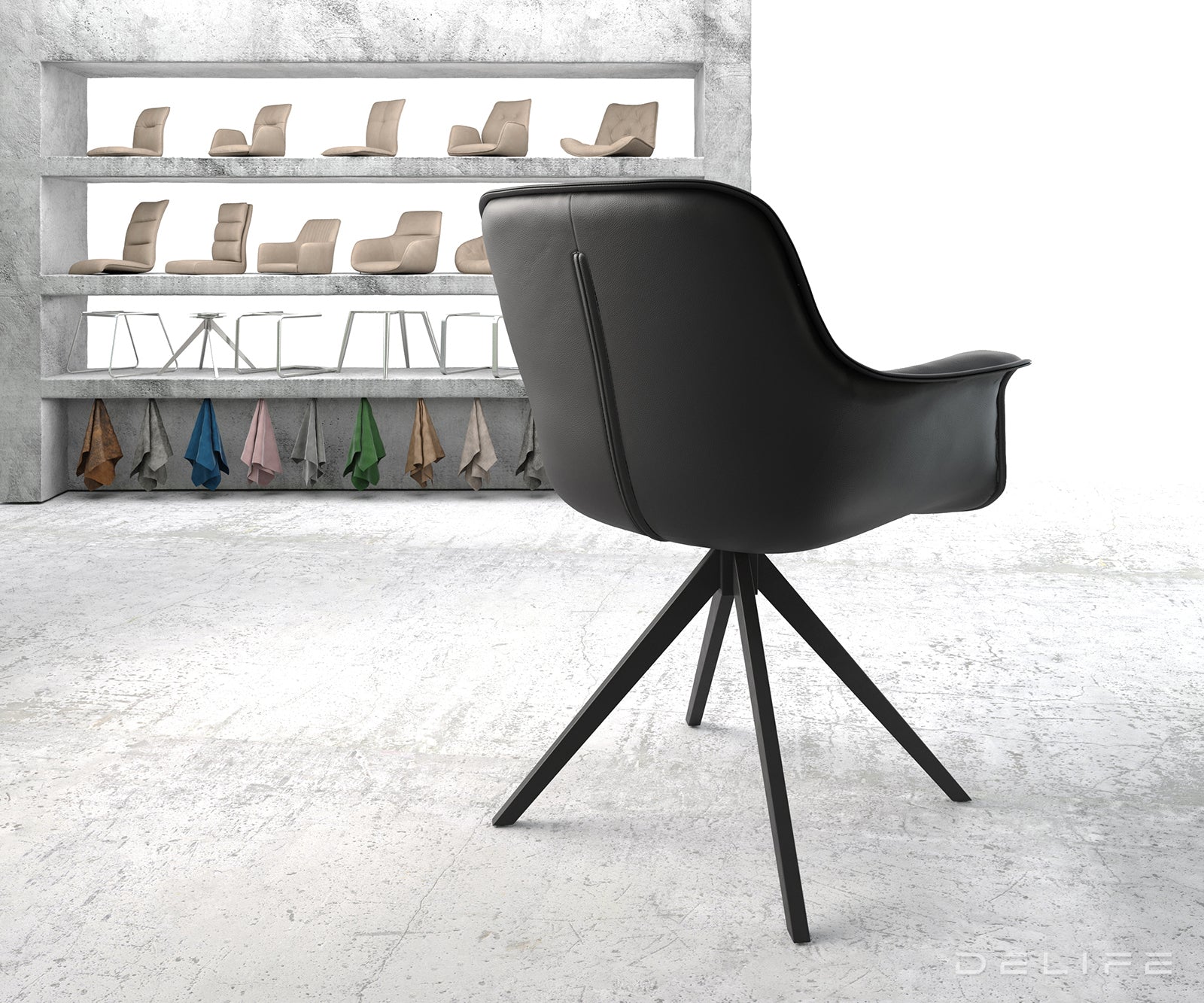 Jedilni stol Kaira, Material: Usnje