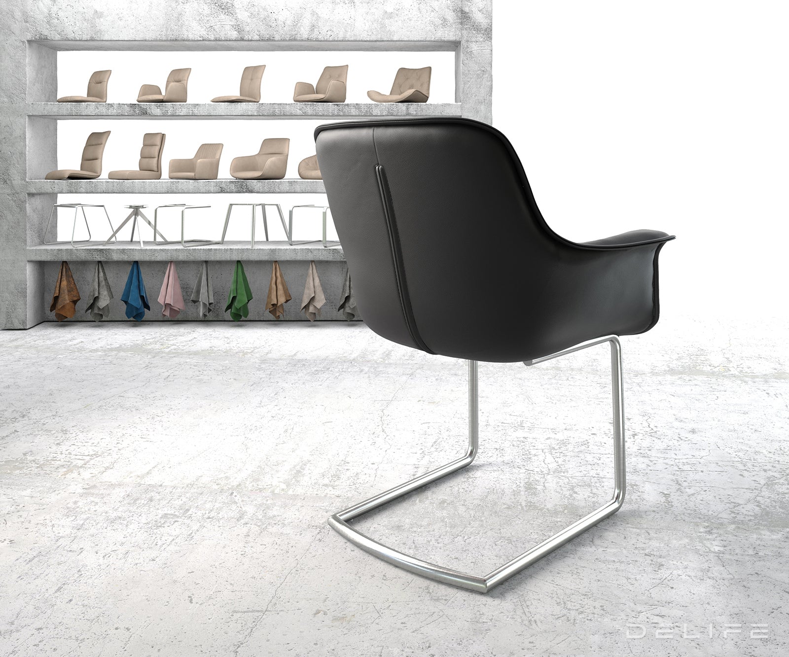 Jedilni stol Kaira, Material: Usnje