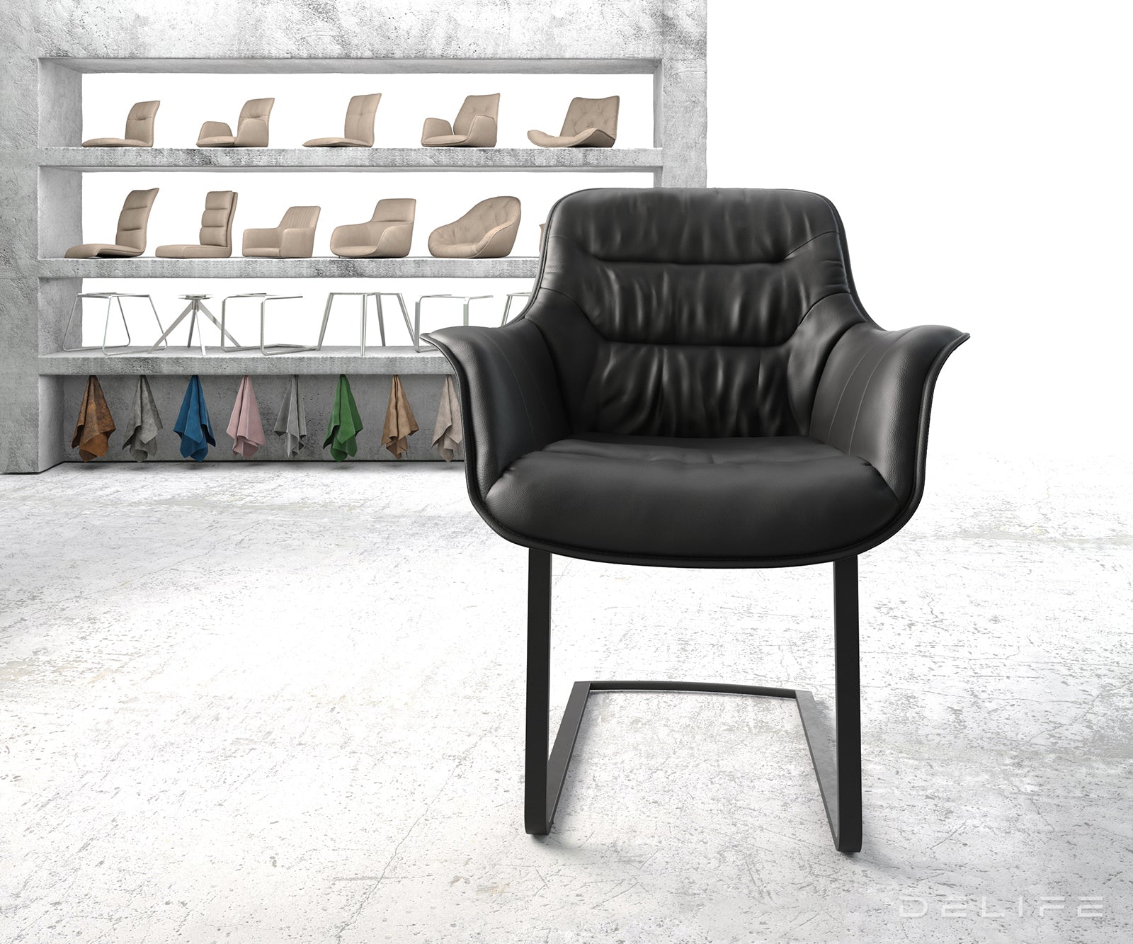 Jedilni stol Kaira, Material: Usnje