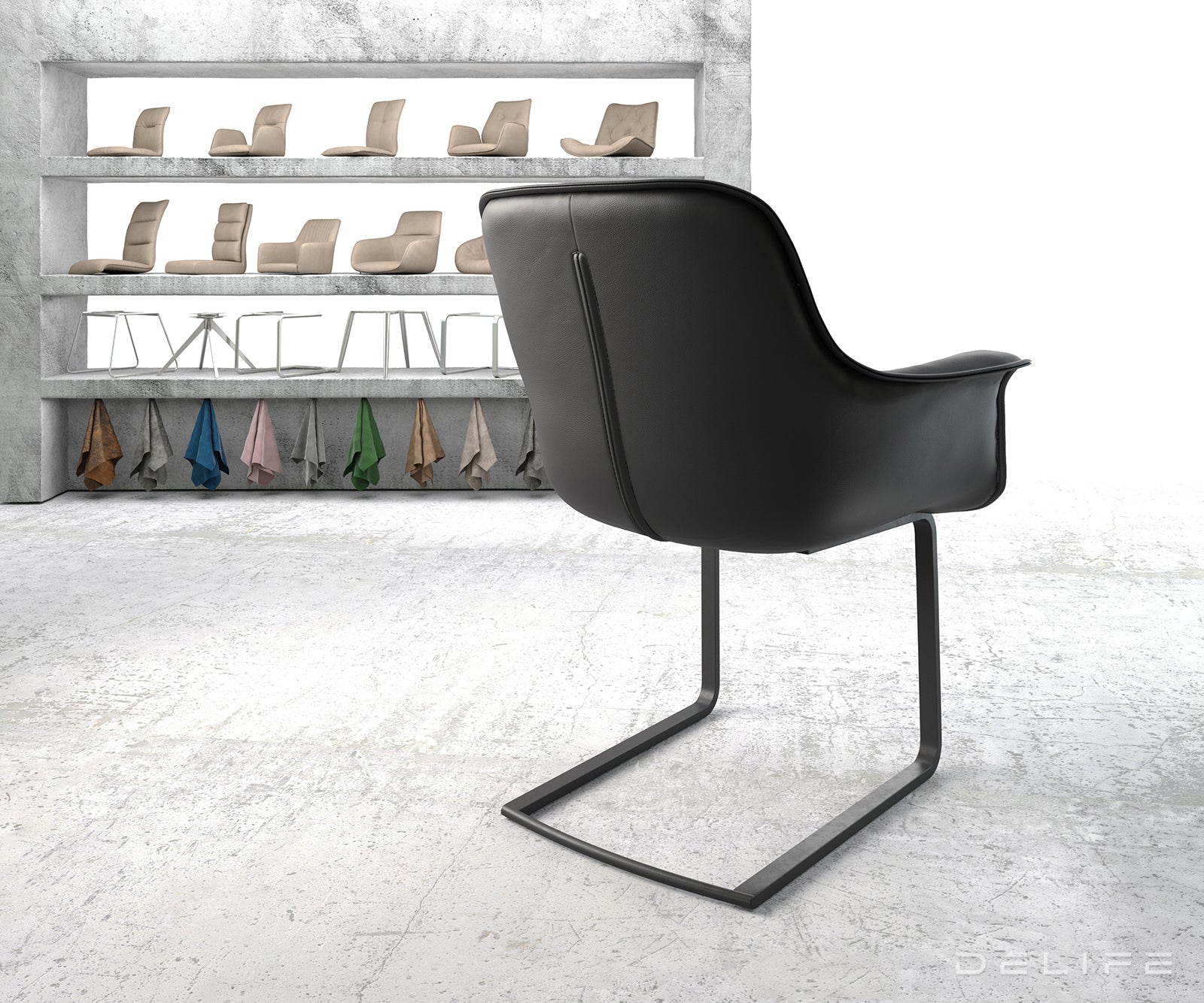 Jedilni stol Kaira, Material: Usnje