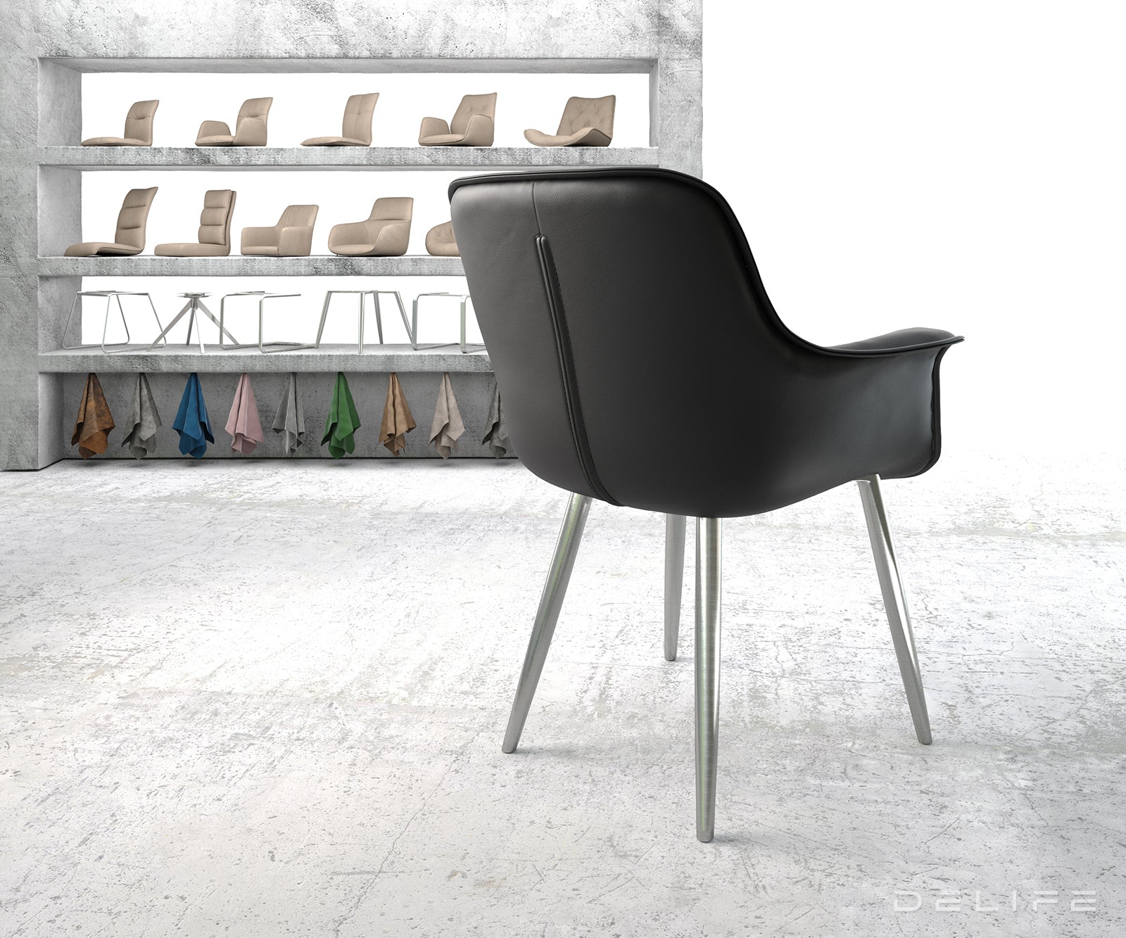 Jedilni stol Kaira, Material: Usnje