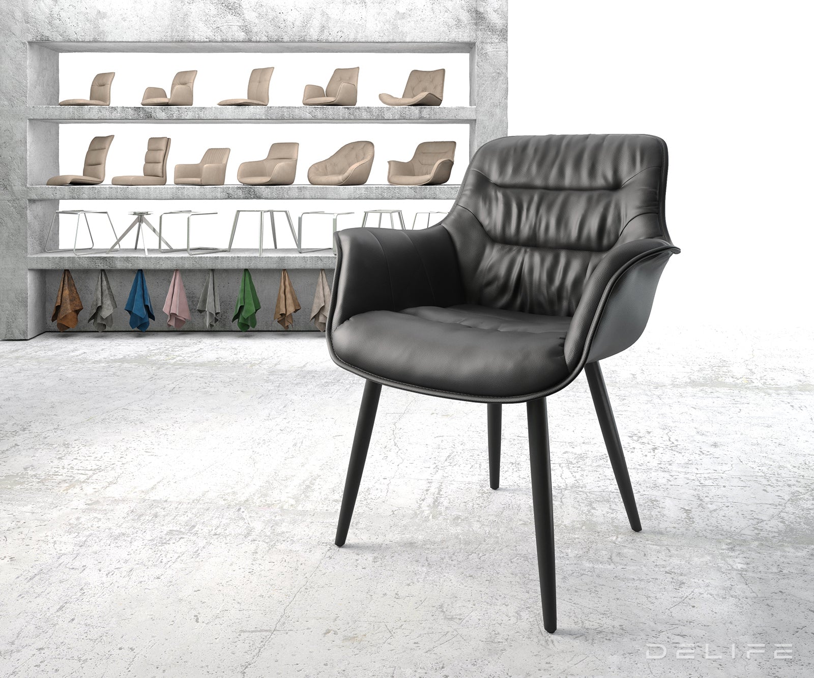 Jedilni stol Kaira, Material: Usnje