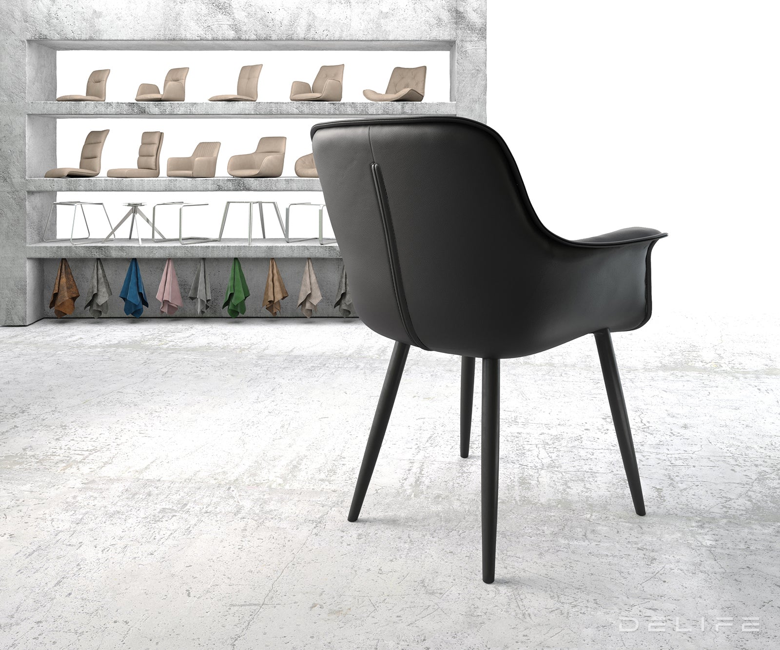 Jedilni stol Kaira, Material: Usnje