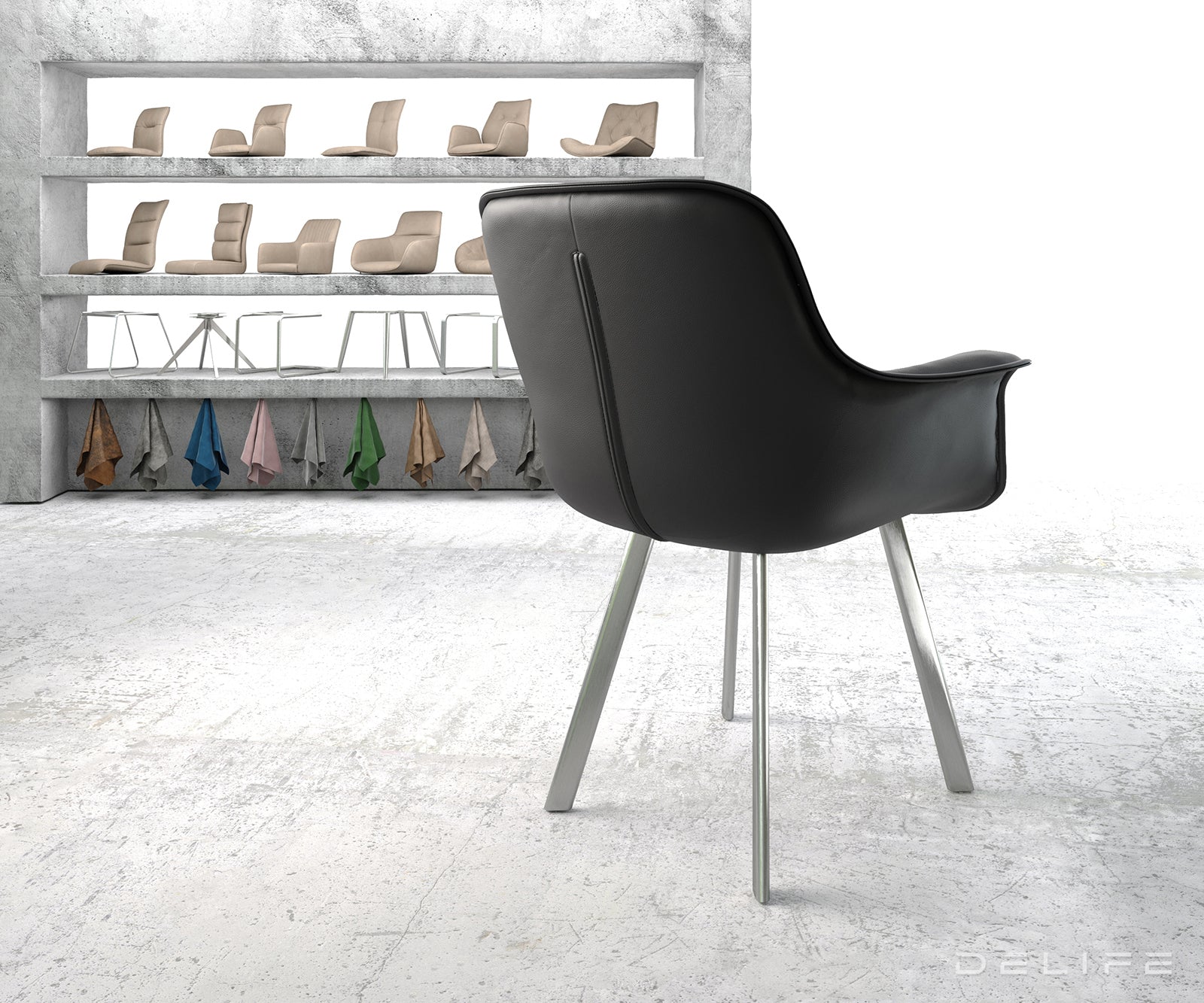 Jedilni stol Kaira, Material: Usnje