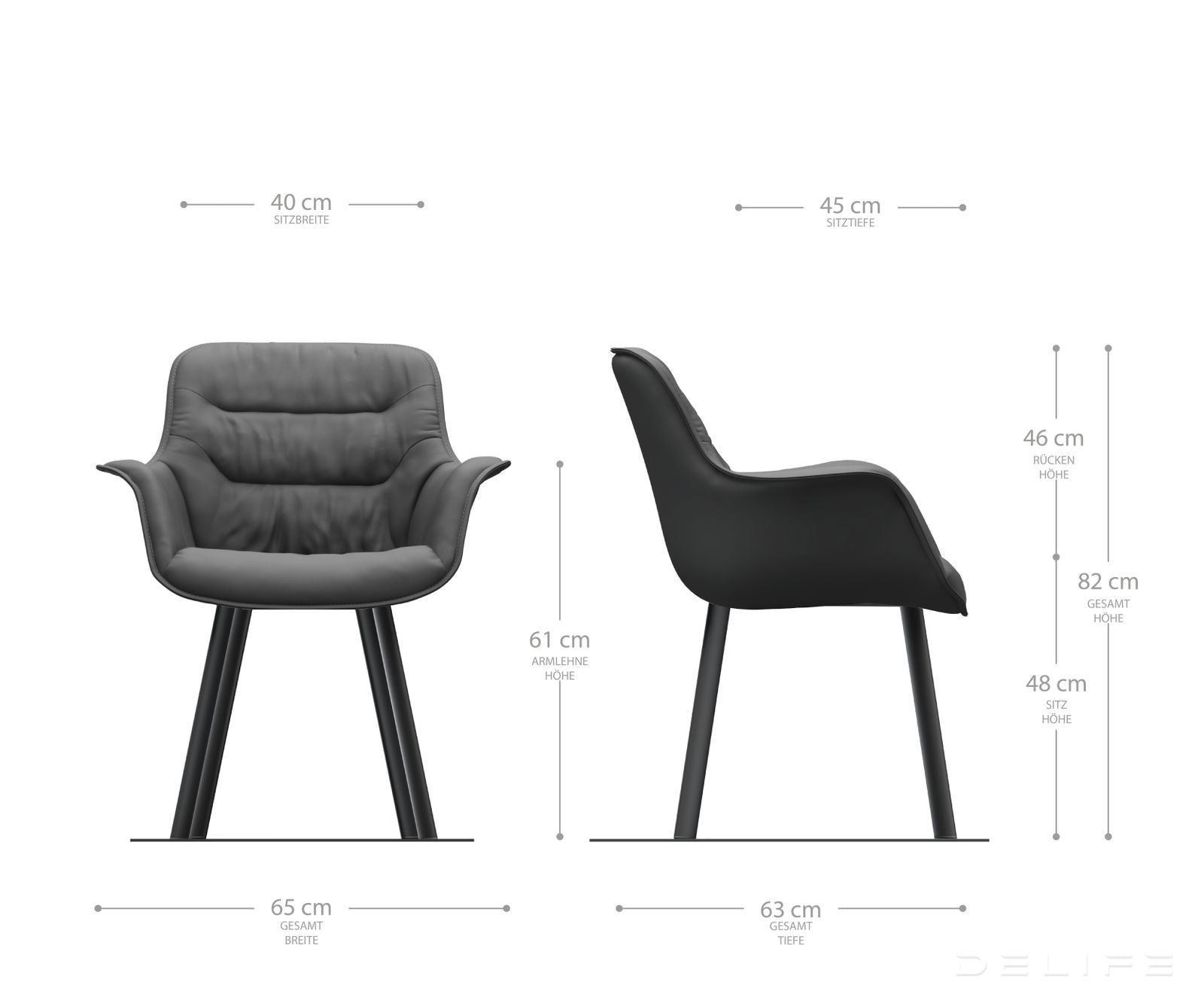 Jedilni stol Kaira, Material: Usnje