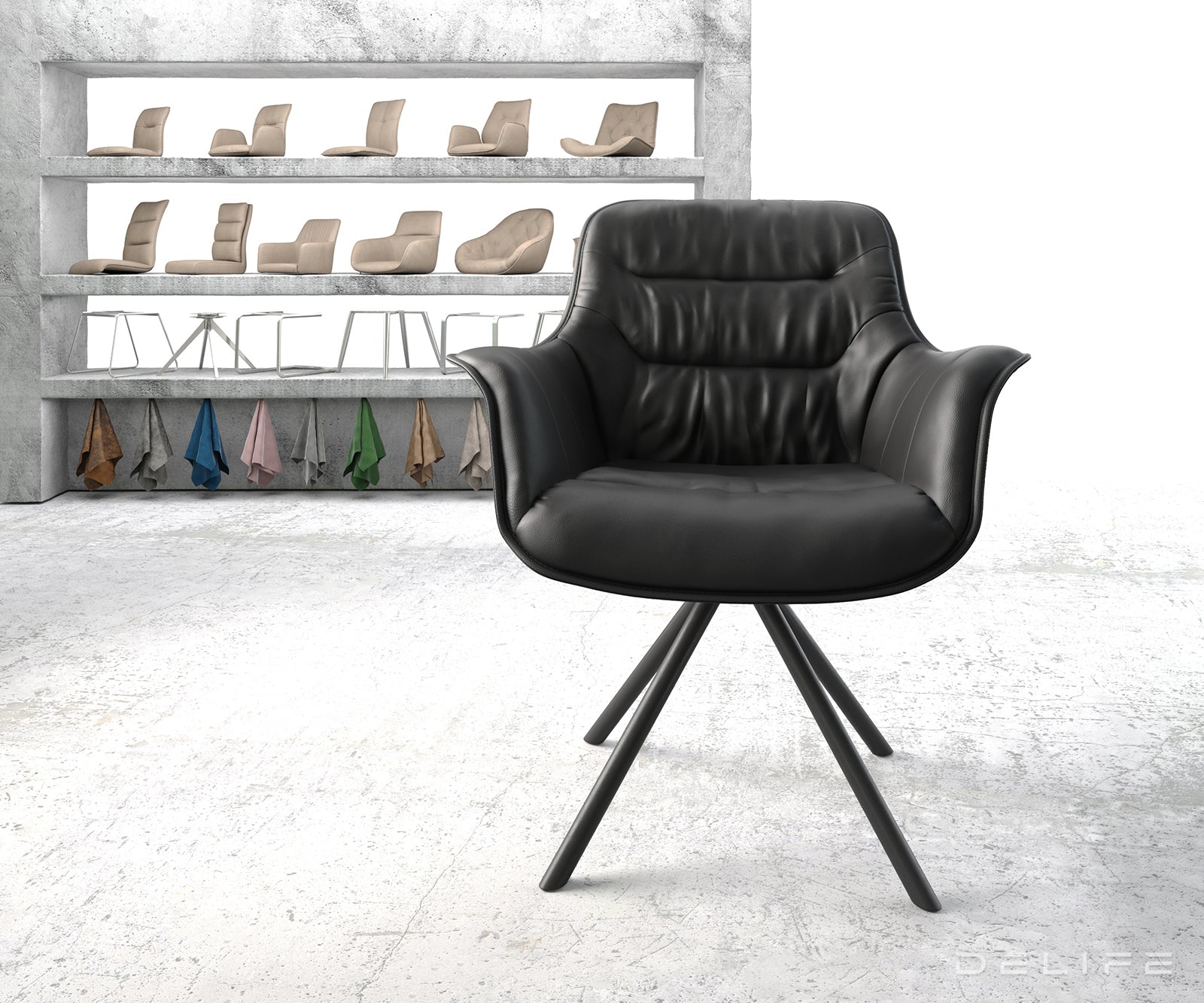 Jedilni stol Kaira, Material: Usnje